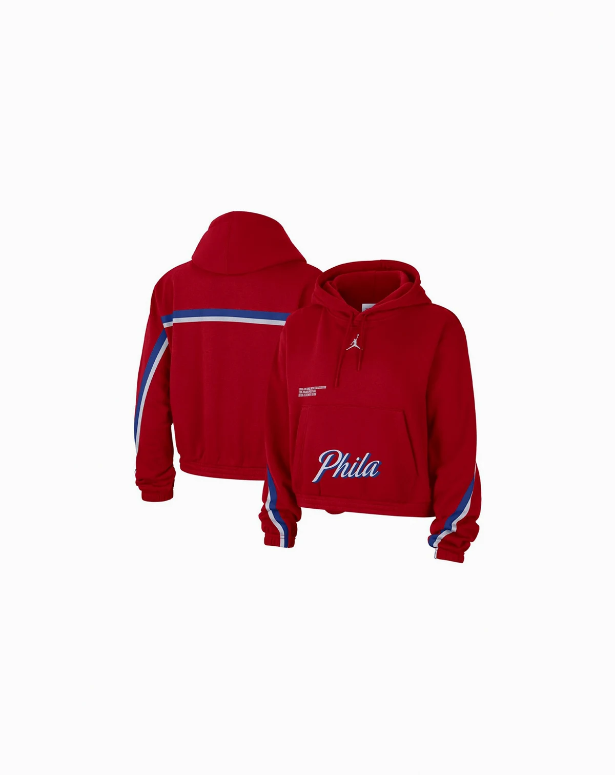 Women's Red Philadelphia 76ers Courtside Statement Edition Pullover Hoodie