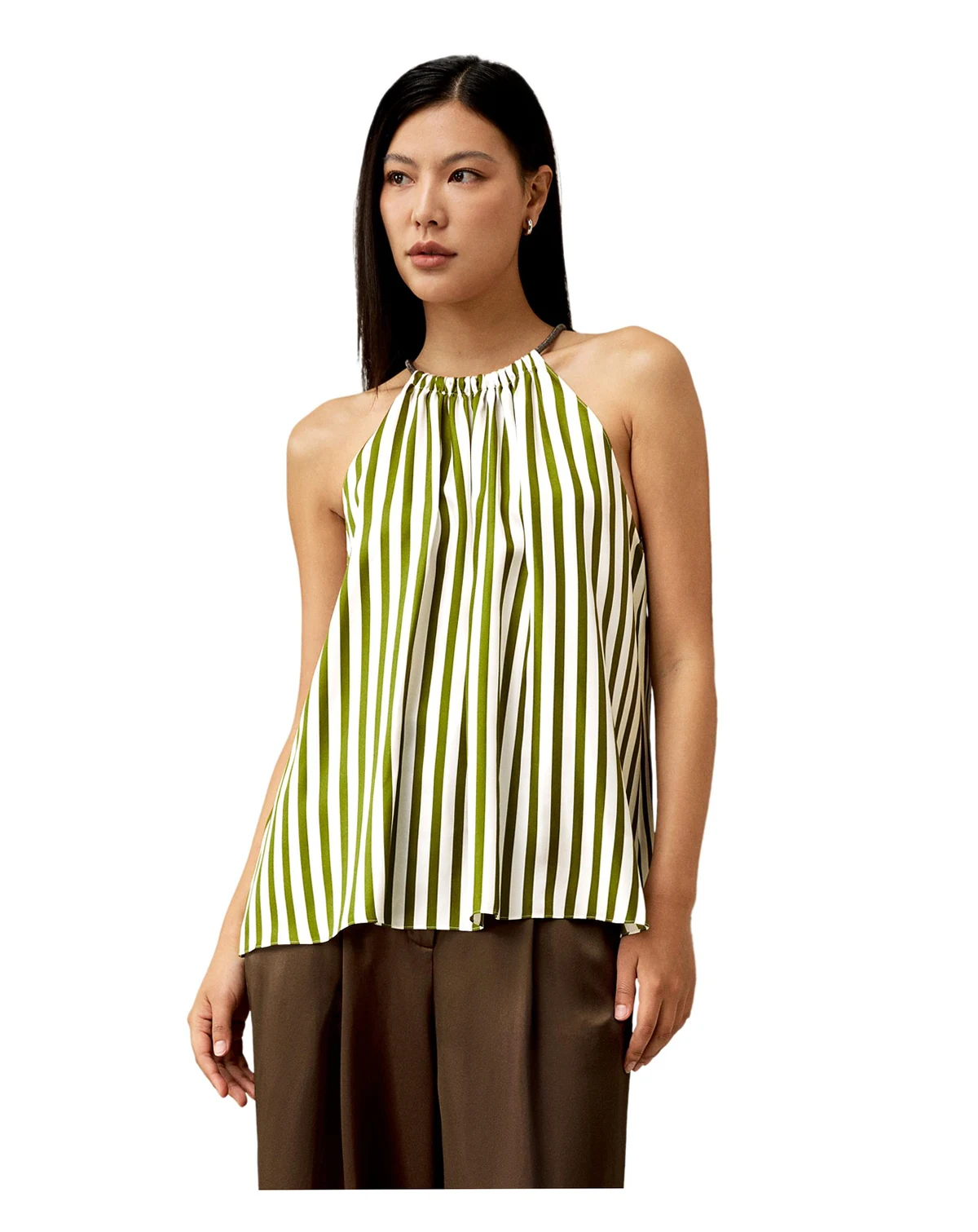 Silk Twill Halter Neck Top for Women