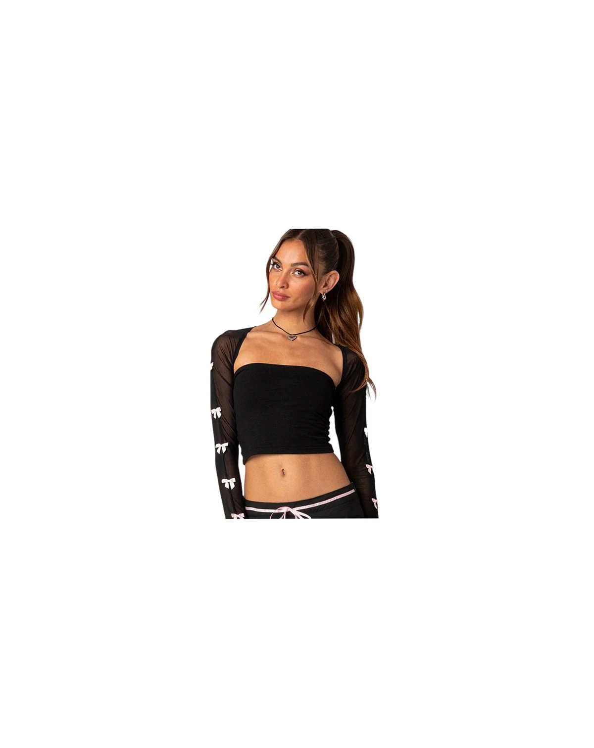Women's Bow Babe Sheer Mesh Shrug