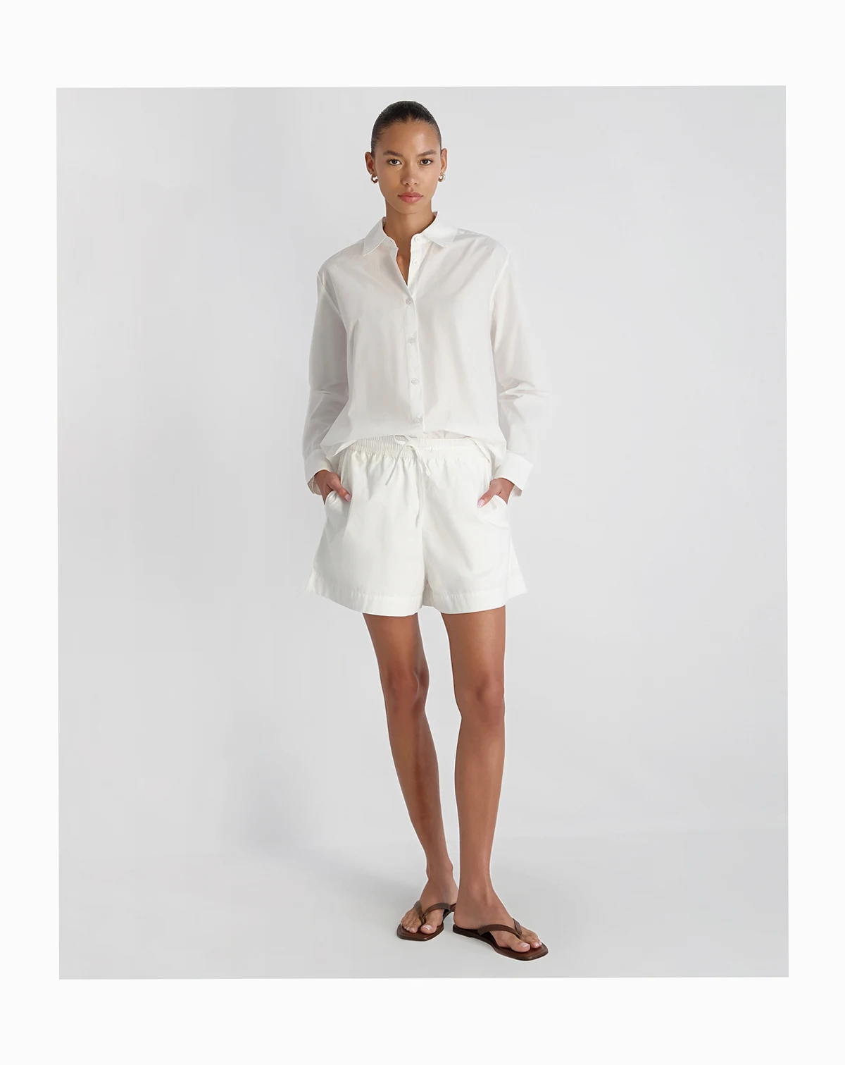 Women's Poplin Button-Down Top