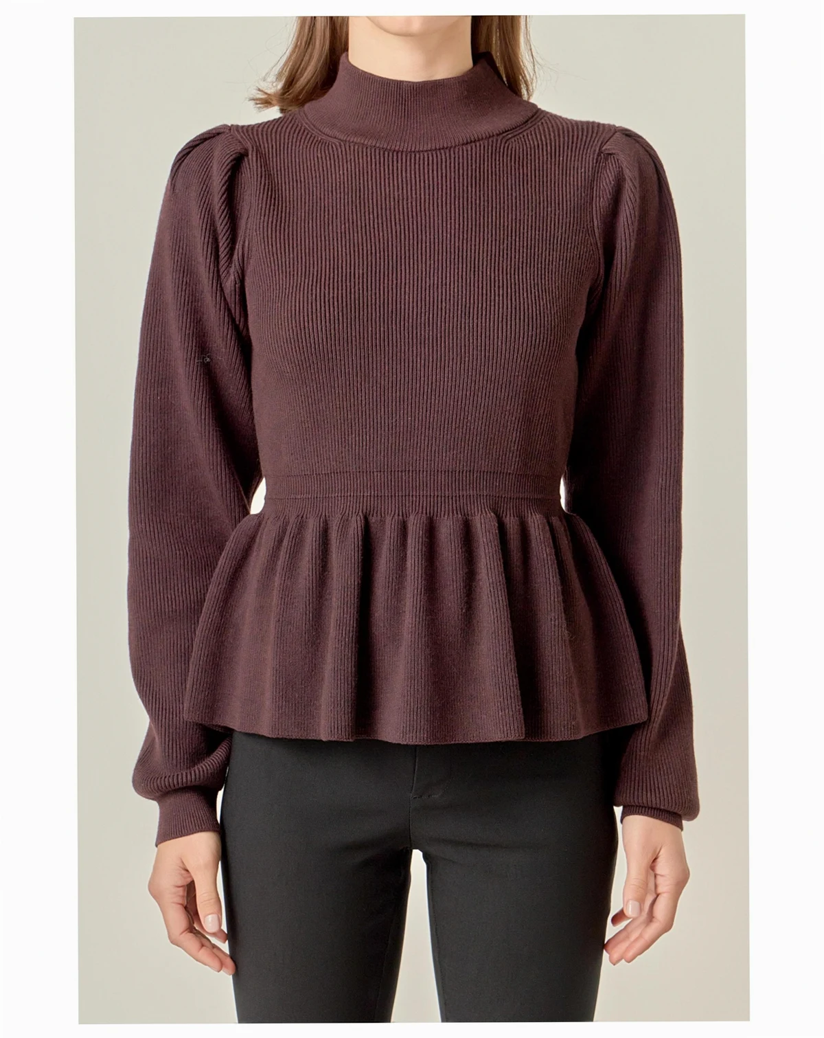 Women's Peplum Waist Knit Top