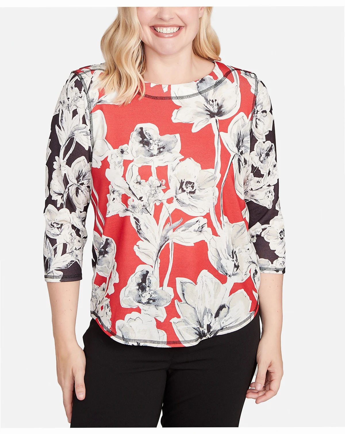 Women's Jet Setter Dynamic Floral Vintage Watercolor Top