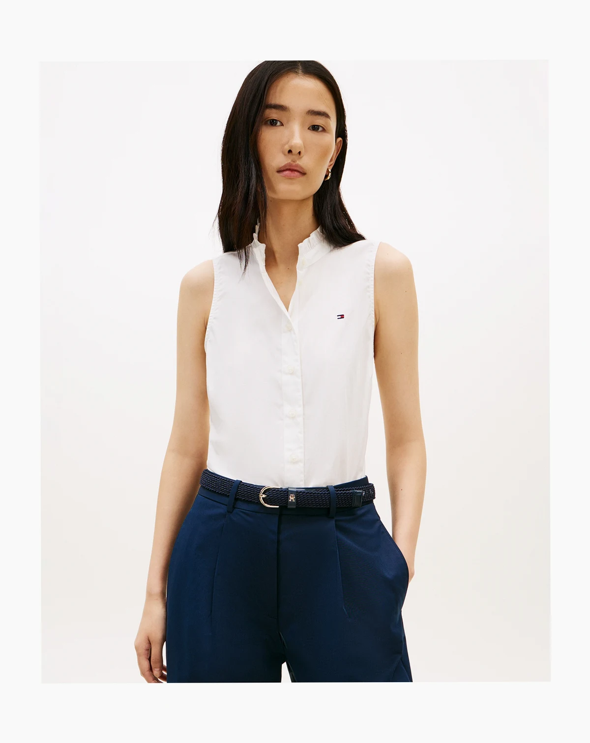 Women's Classic Frill Sleeveless Shirt