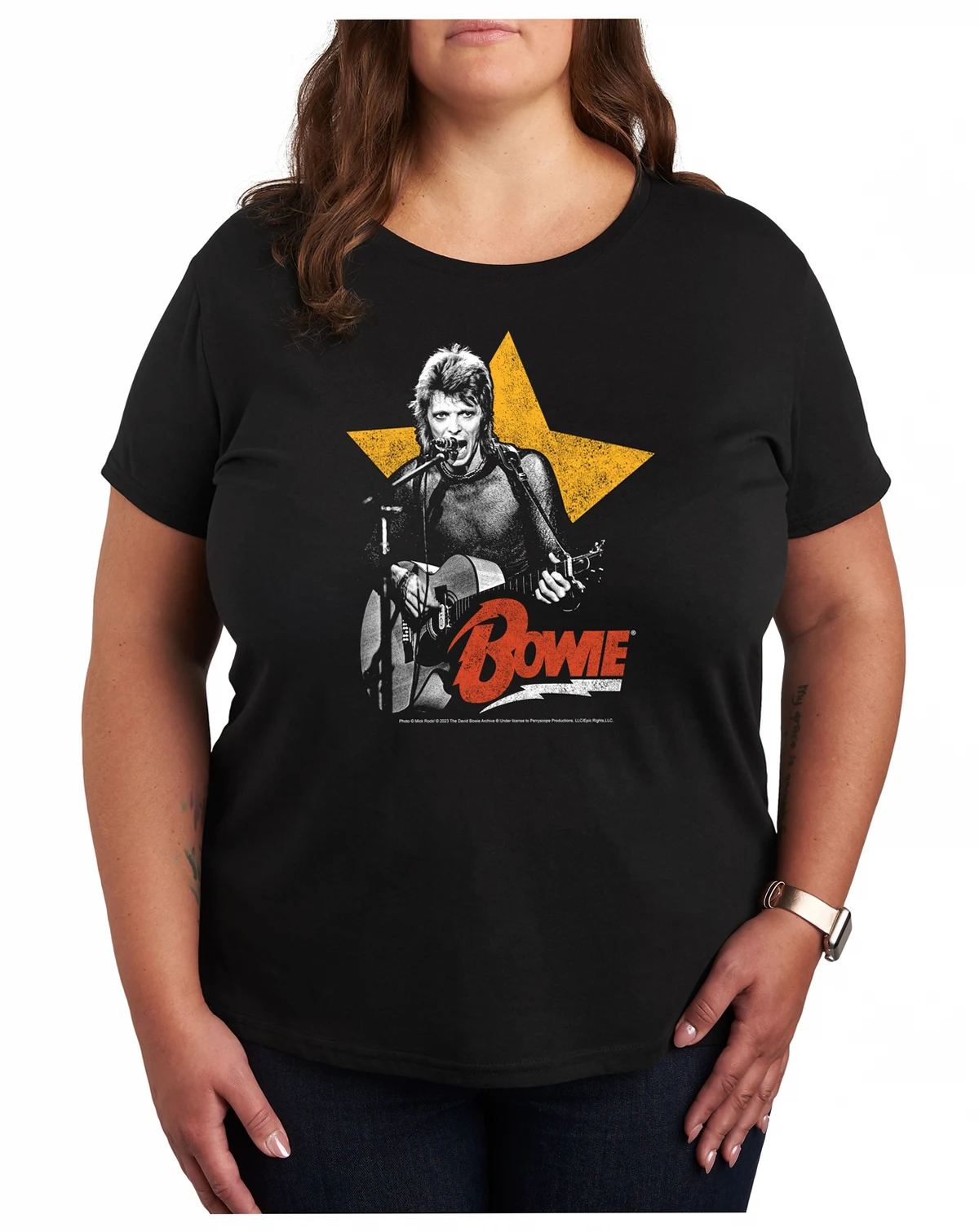 Plus Size David Bowie Graphic Pullover T-shirt