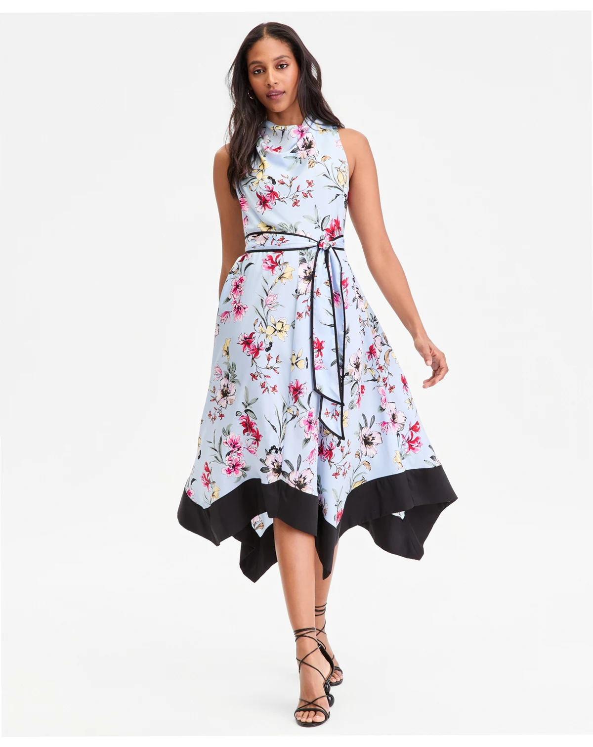 Women's Sleeveless Floral Cowl-Neck Dress, Macy's Exclusive