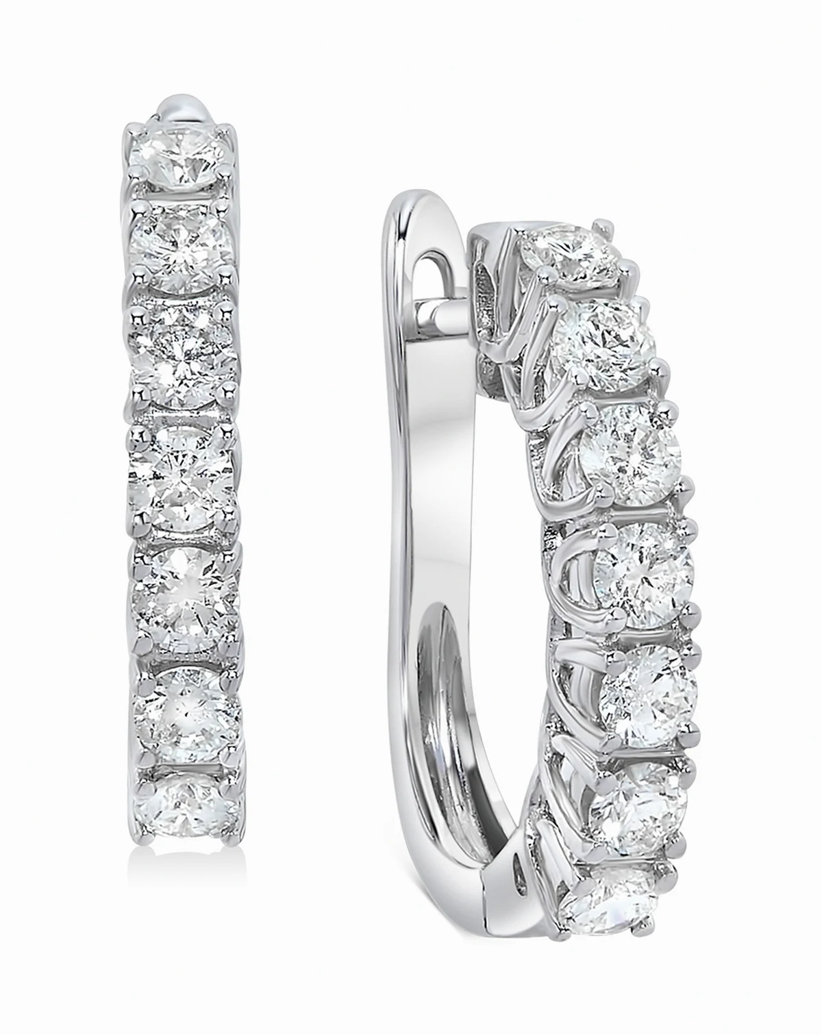 Diamond Small Huggie Hoop Earrings (1 ct. t.w.) in 14k White or Yellow Gold