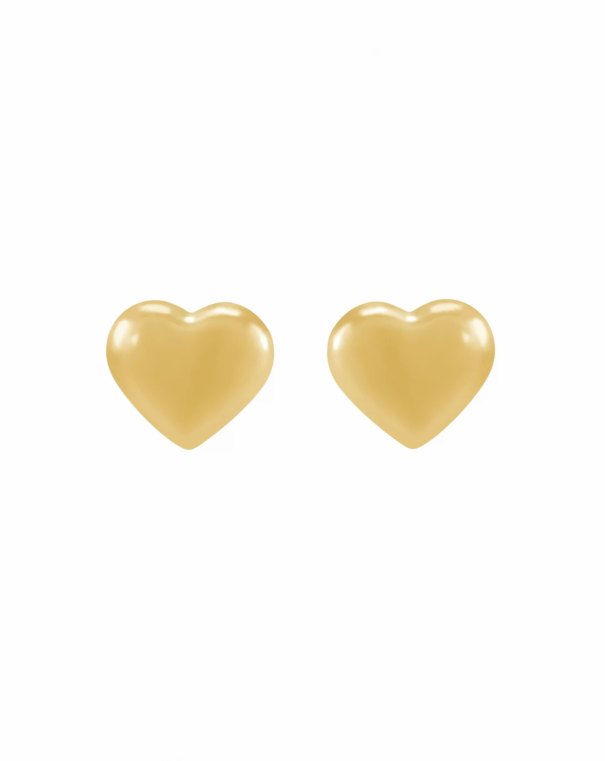 Heart Stud Earrings in 14k Yellow Gold