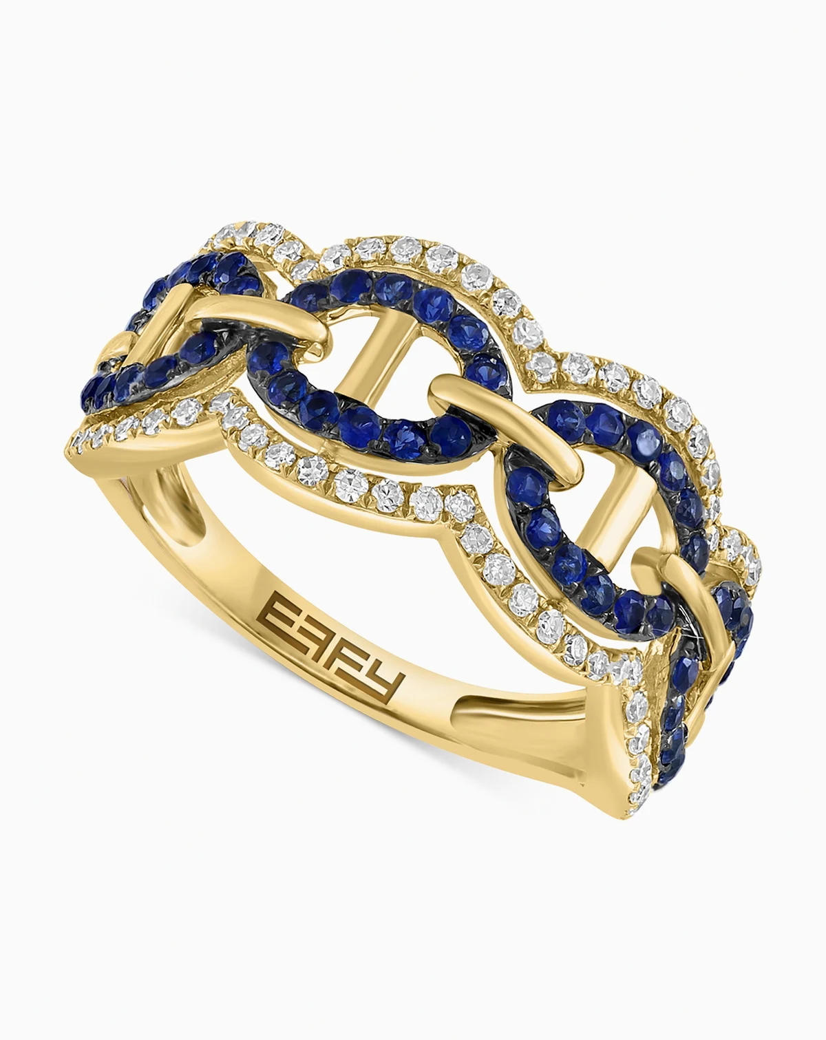 EFFY® Sapphire (3/8 ct. t.w.) & Diamond (1/4 ct. t.w.) Openwork Statement Ring in 14k Gold
