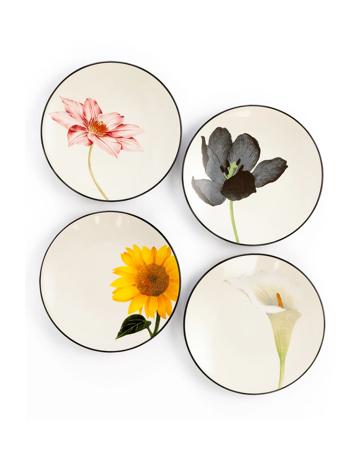Colorwave Floral Appetizer Plates, Set of 4