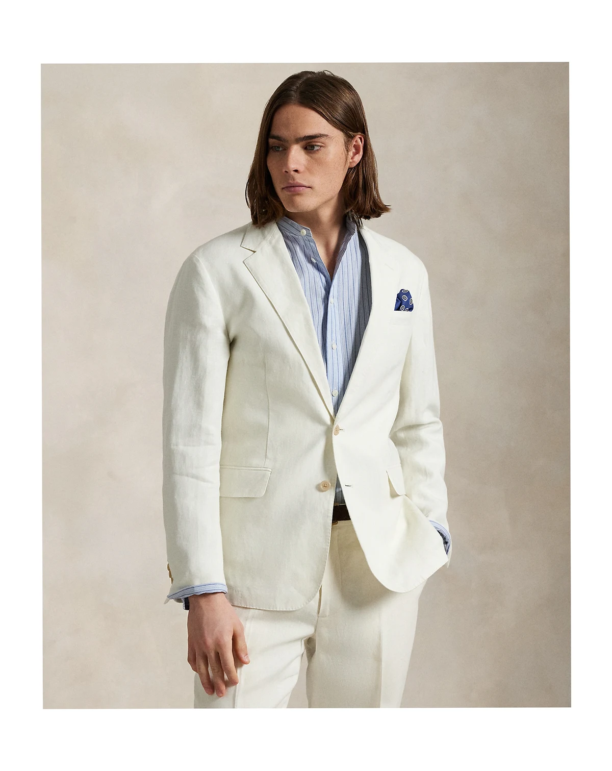 Men's Polo Soft Modern Linen Suit Jacket
