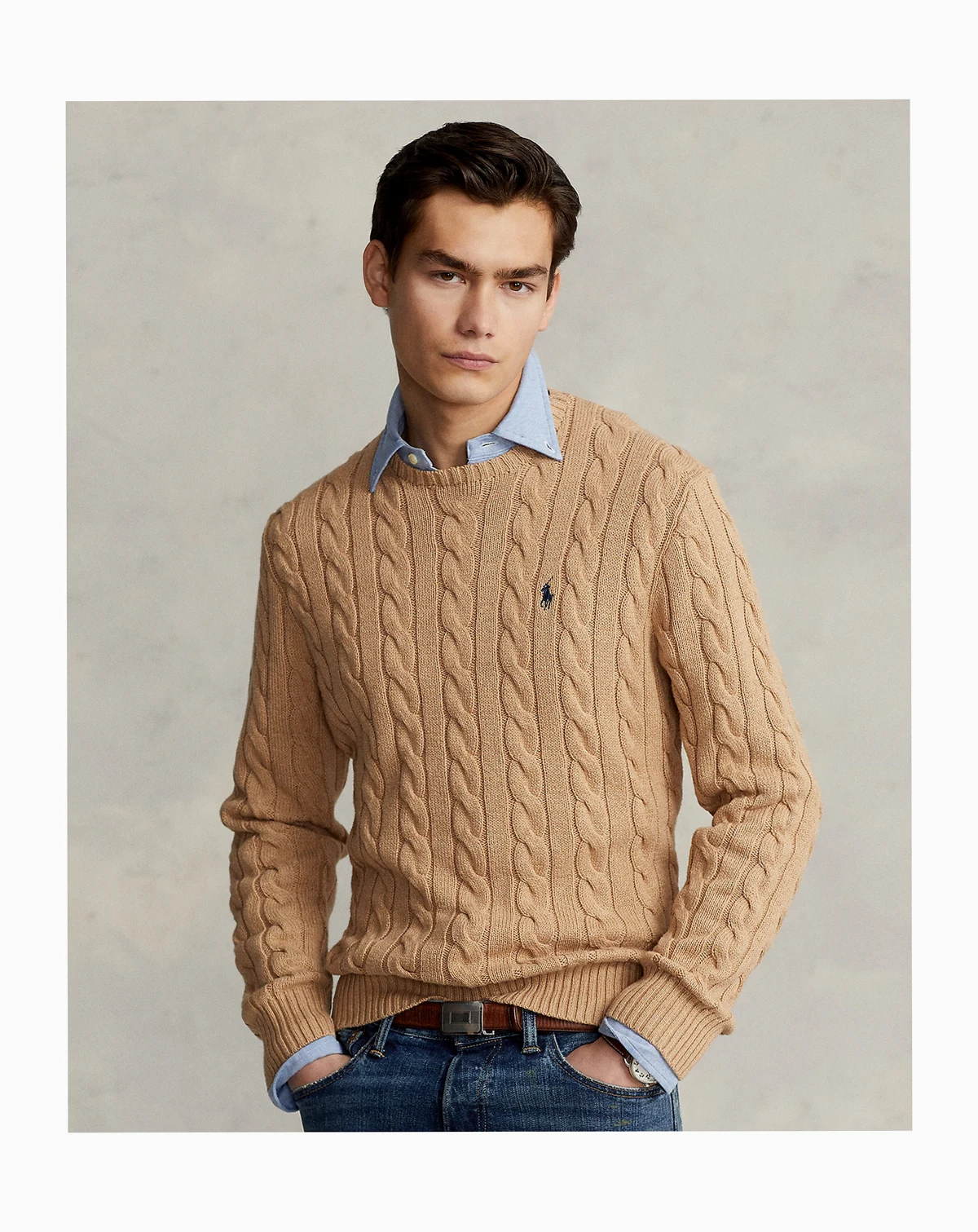 Men's Cable-Knit Cotton Sweater
