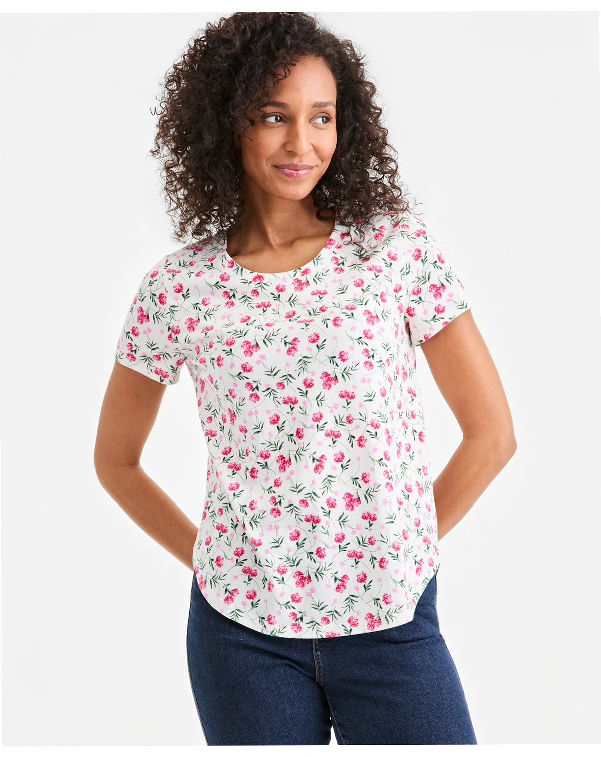 Women's Printed Short-Sleeve Crewneck T-Shirt, Macy's Exclusive