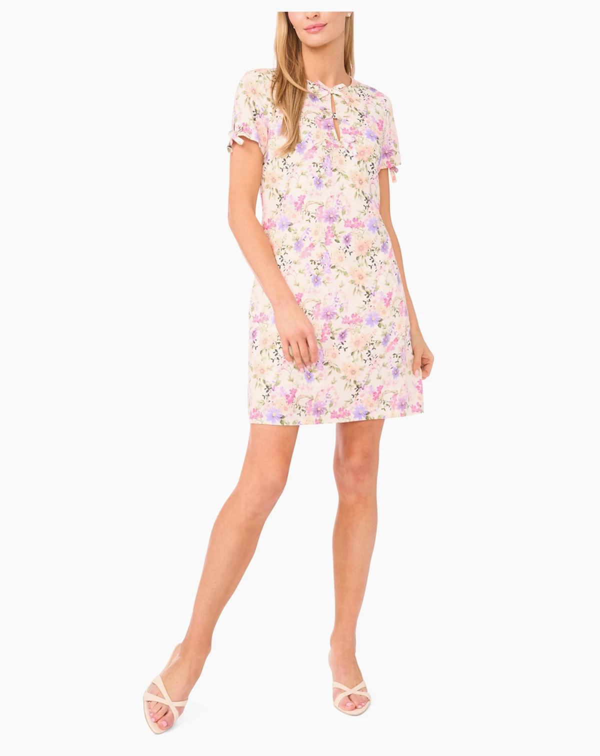 Women's Bow Detail Linen Mini Dress