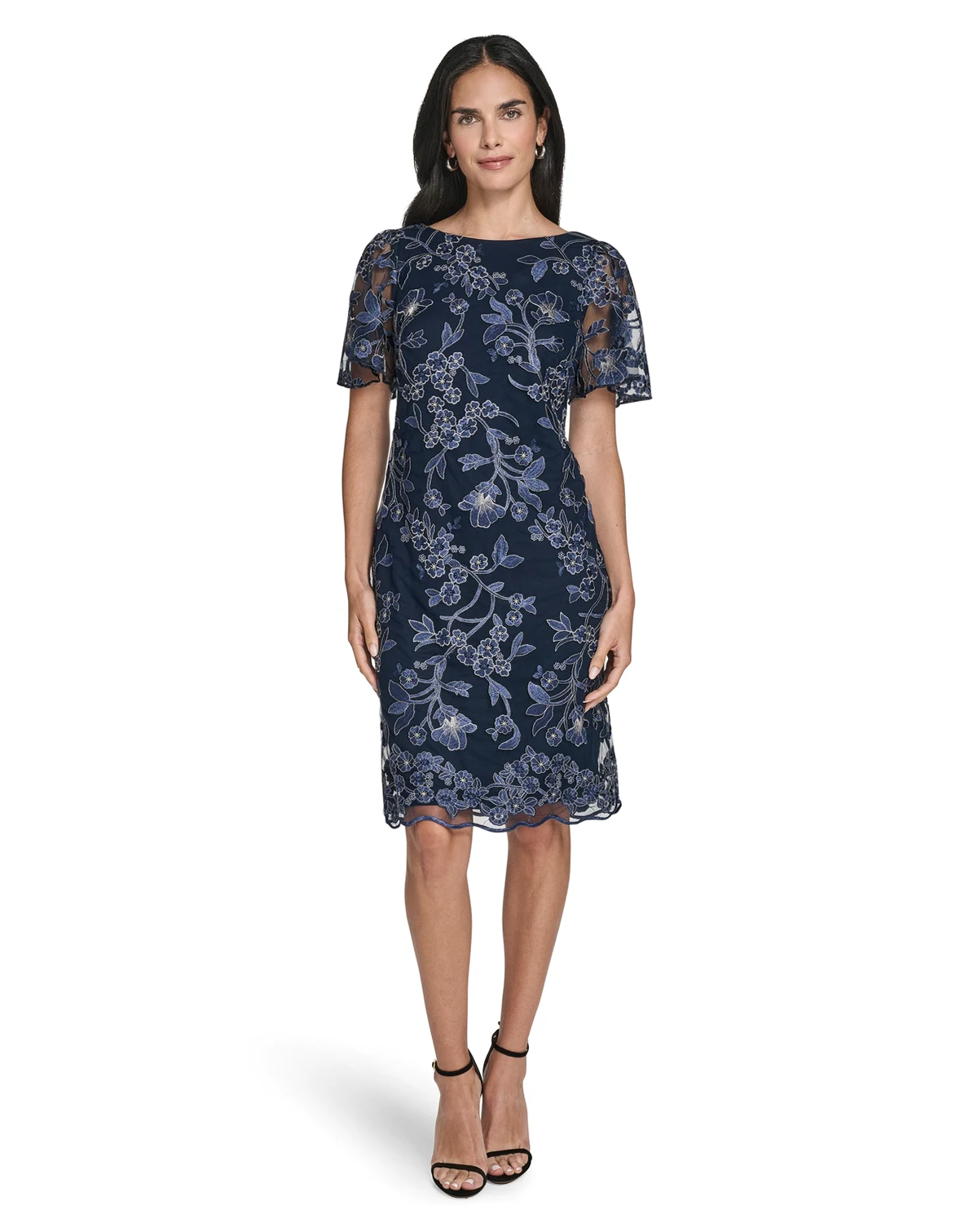 Petite Boat Neck Short Sheath Dress