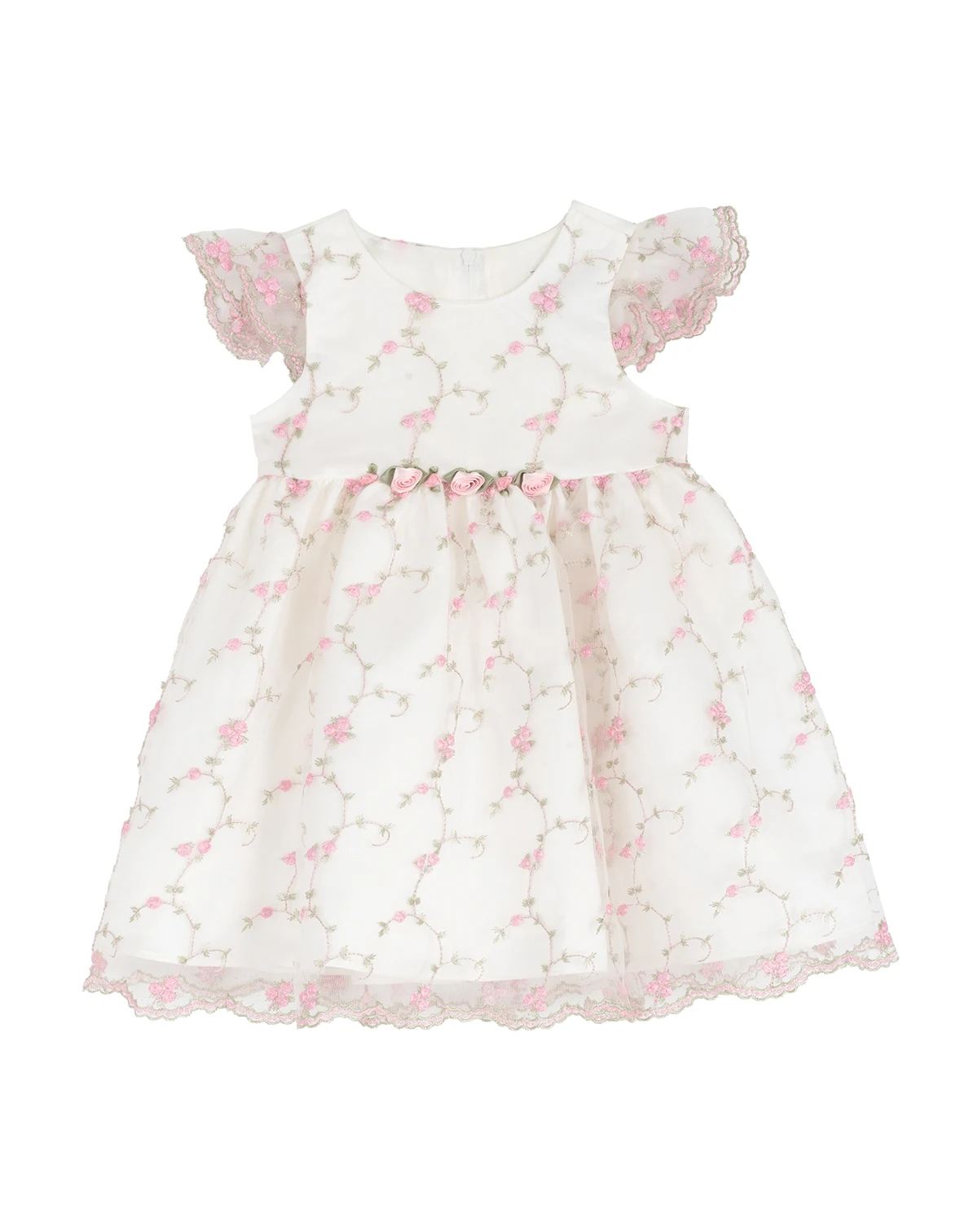 Girls' Toddler 2T-4T Round Neck Embroidery Dress