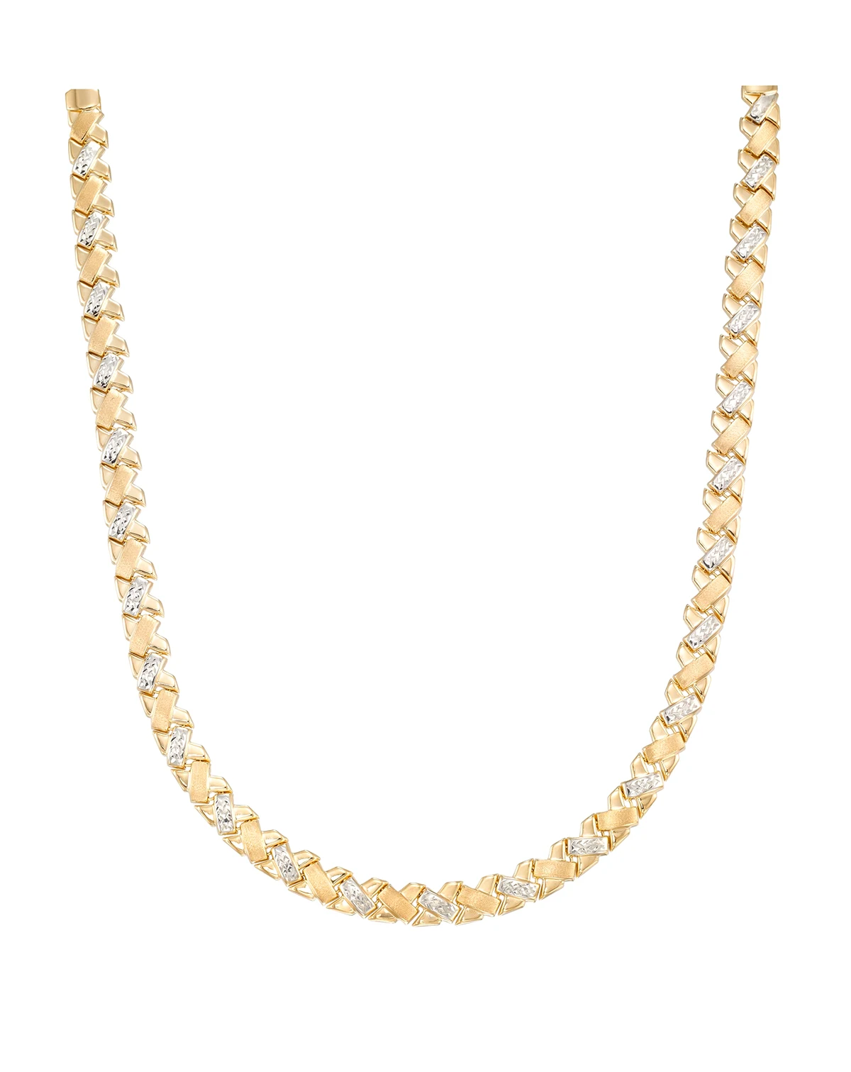 Diamond Cut Necklace in 18k Two-Tone Gold Over Sterling Silver