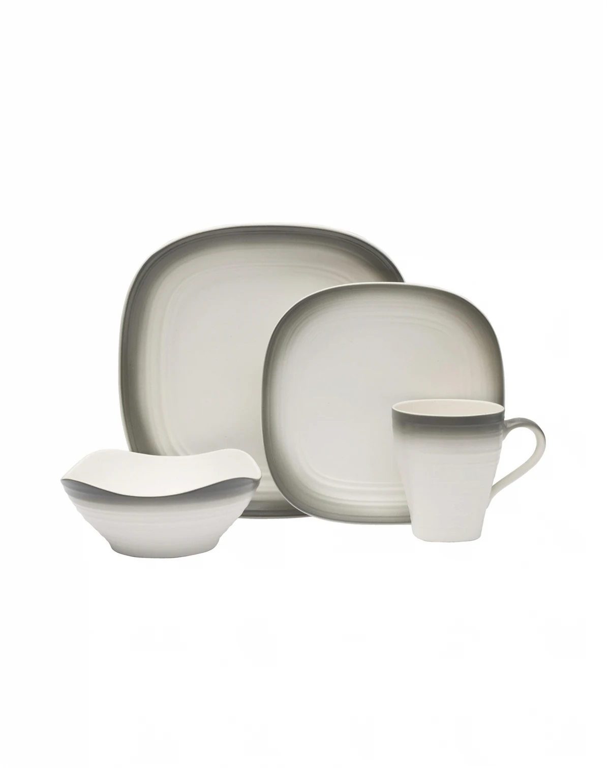 Swirl Graphite 16 Pc. Dinnerware Set, Service for 4