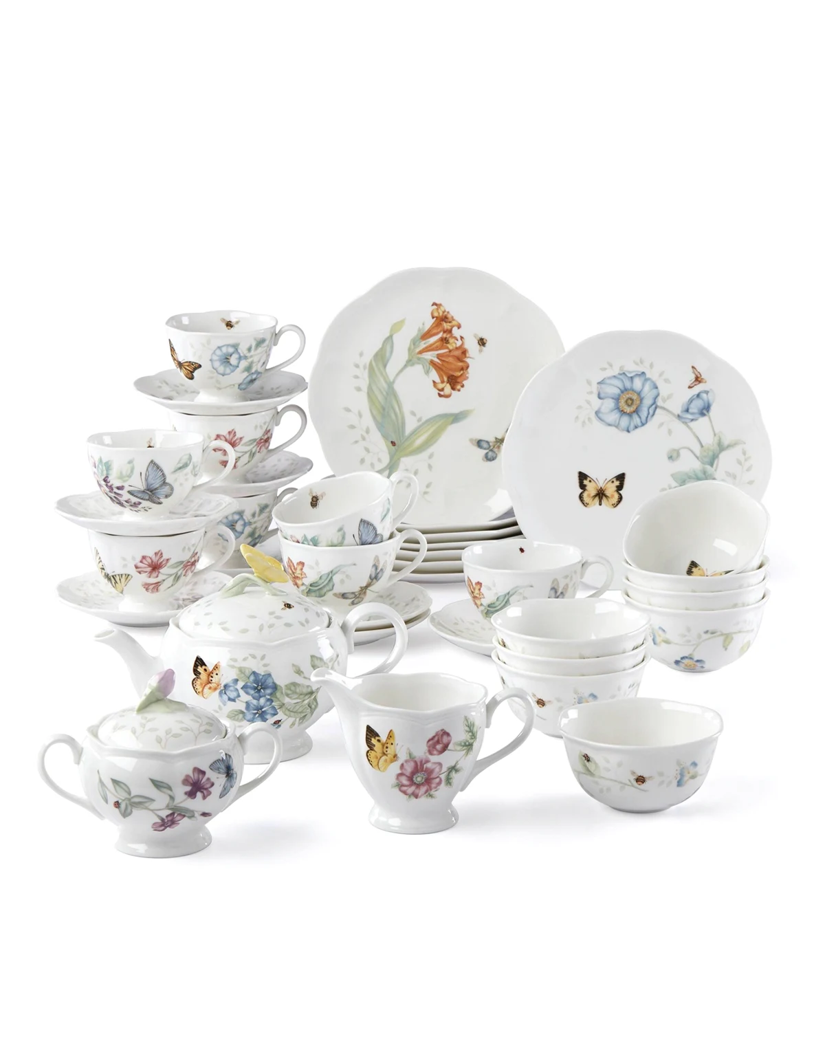 Butterfly Meadow 37 Pc. Tea & Dessert Set, Service for 8, Exclusively at Macy’s
