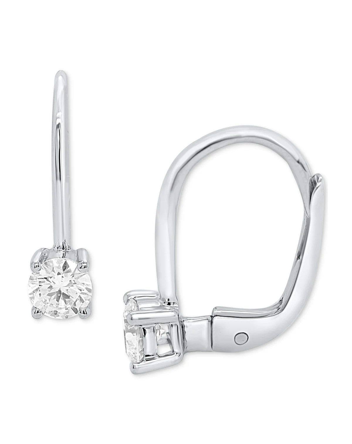 Lab Grown Diamond Leverback Earrings (1/2 ct. t.w.) in Sterling Silver or  14K Gold-Plated Sterling Silver