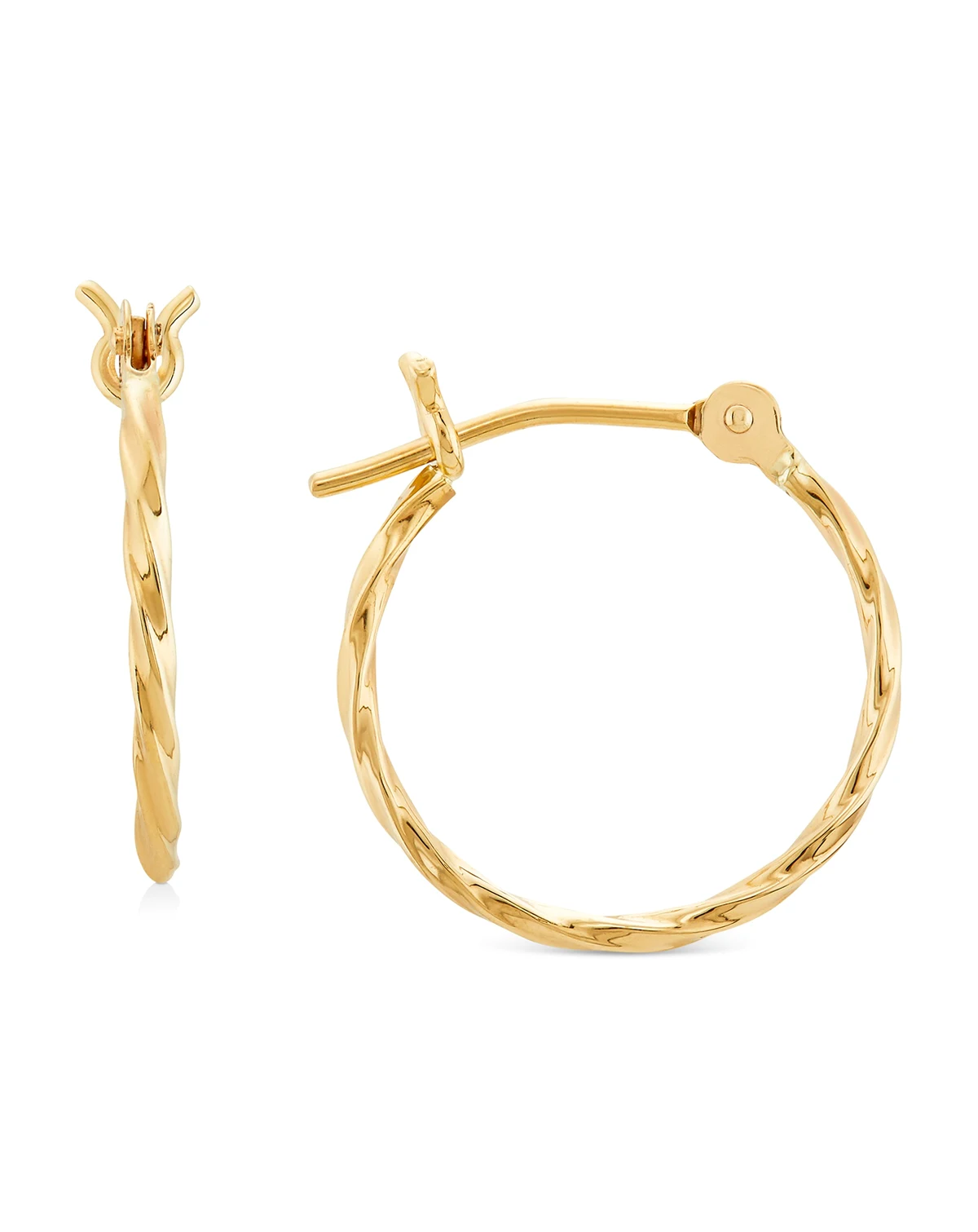 Twist Hoop Earrings in 10k Gold, 5/8"