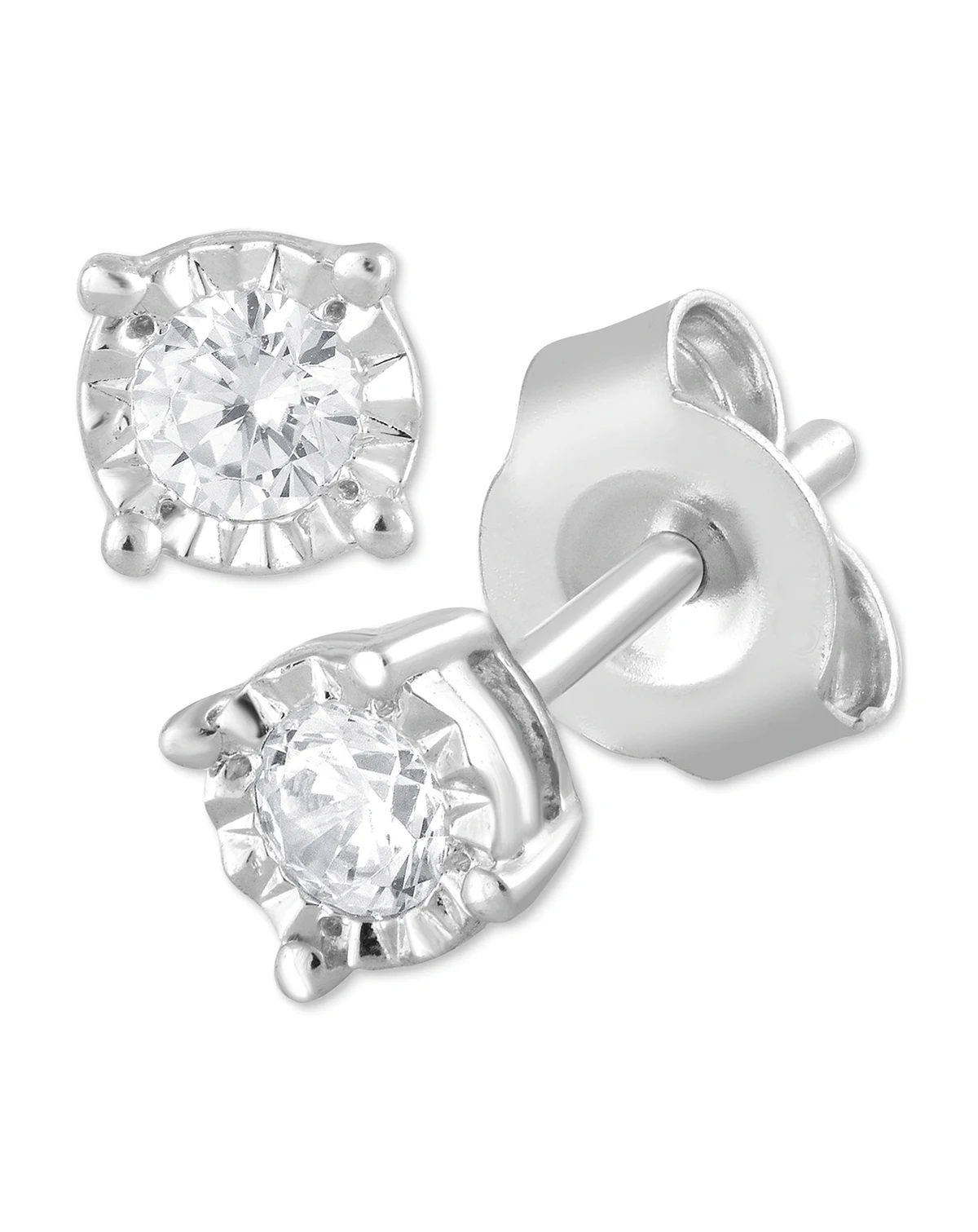 Lab Grown Diamond Stud Earrings (1/5 ct. t.w.) in Sterling Silver