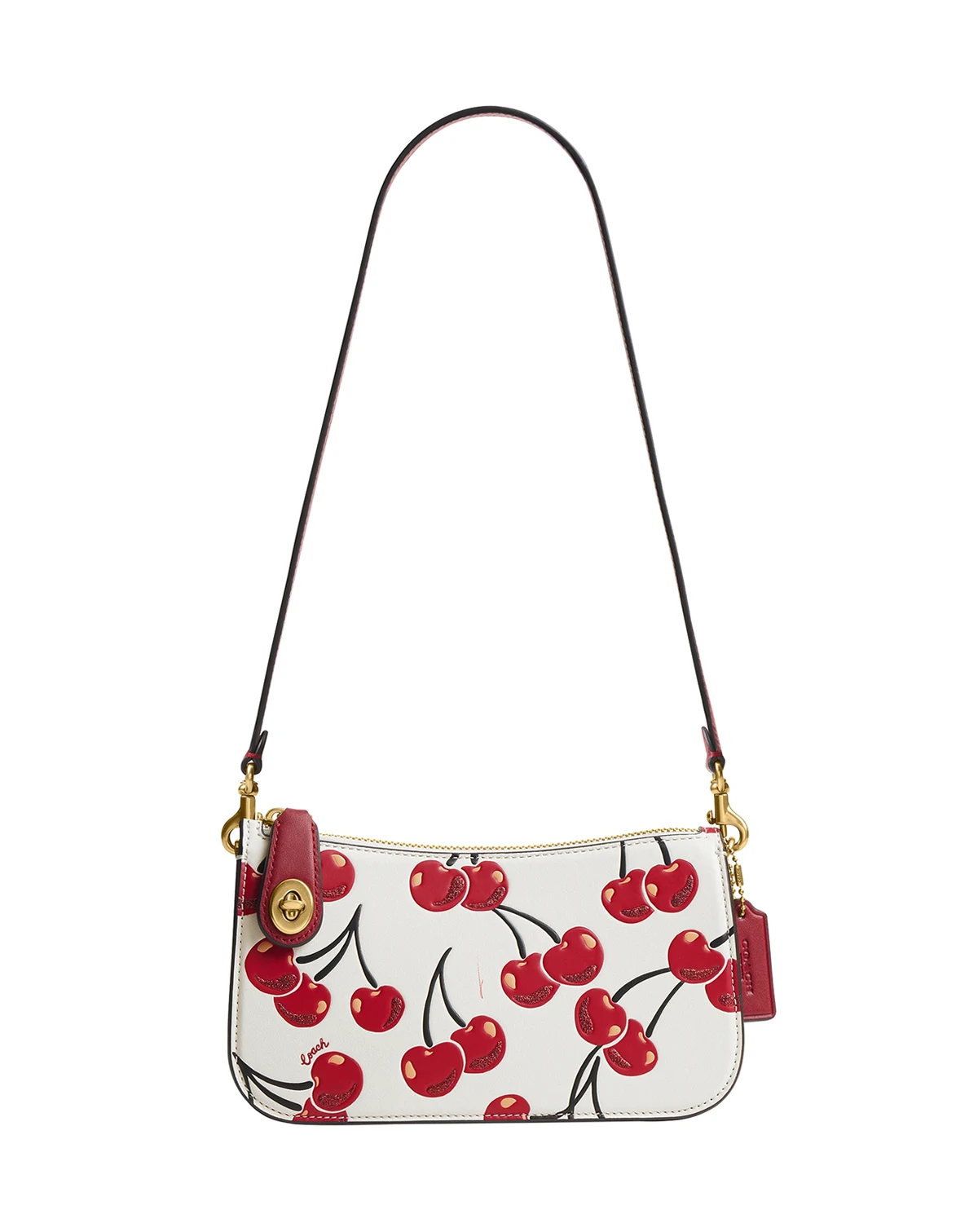 Penn Small Cherry Print Leather Shoulder Bag