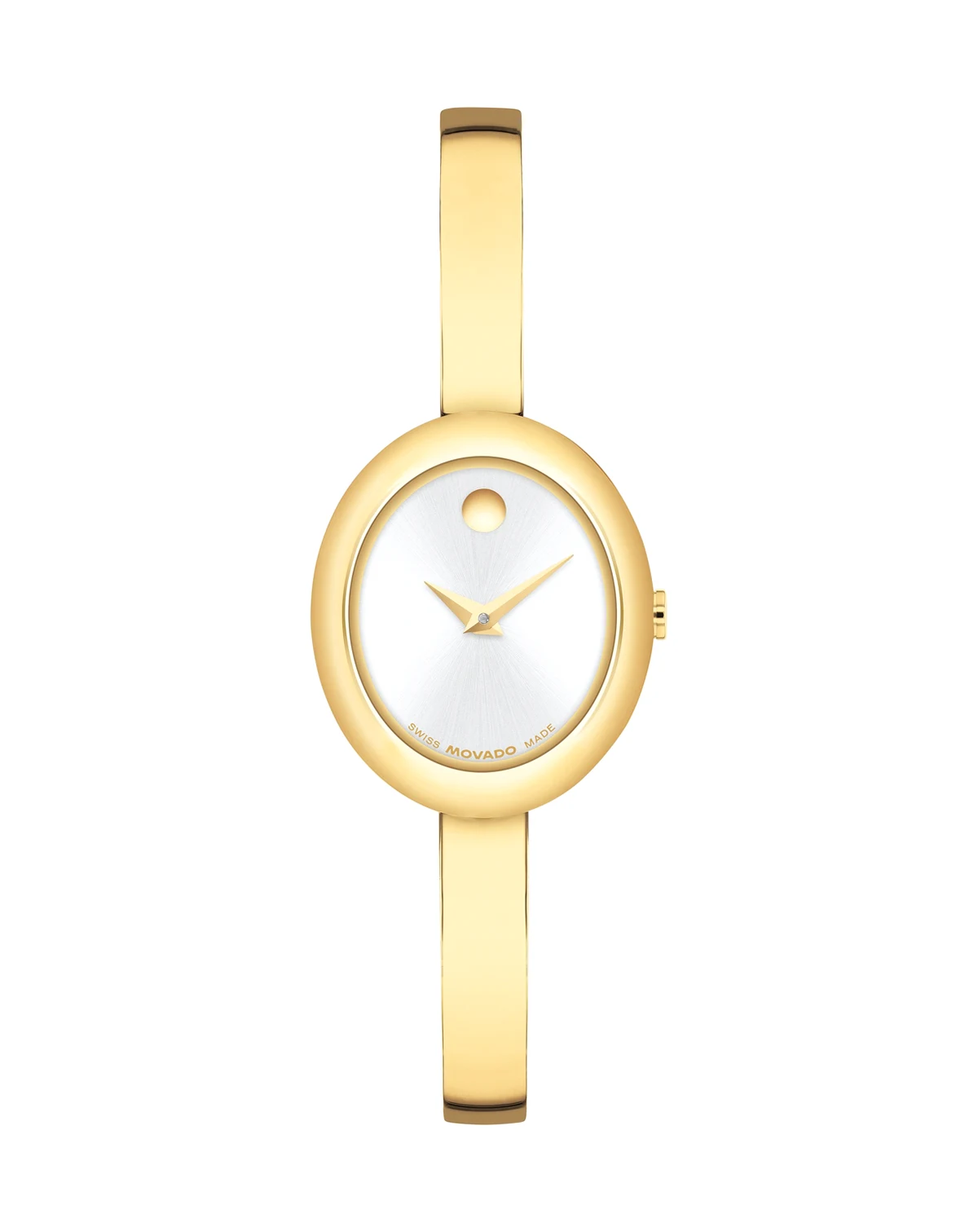 Women's Museum Oval Bangle Swiss Quartz Yellow PVD Watch, 22 x 26mm