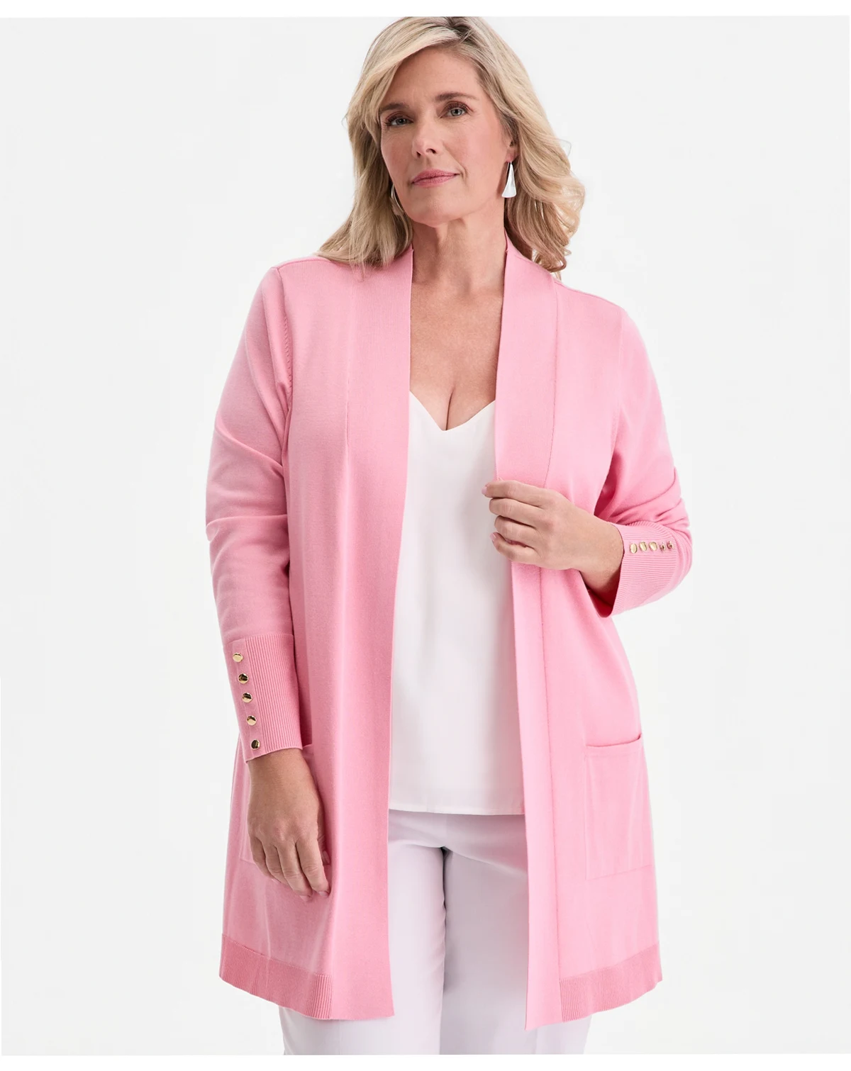 Women's Button-Sleeve Flyaway Cardigan, Created for Macy's