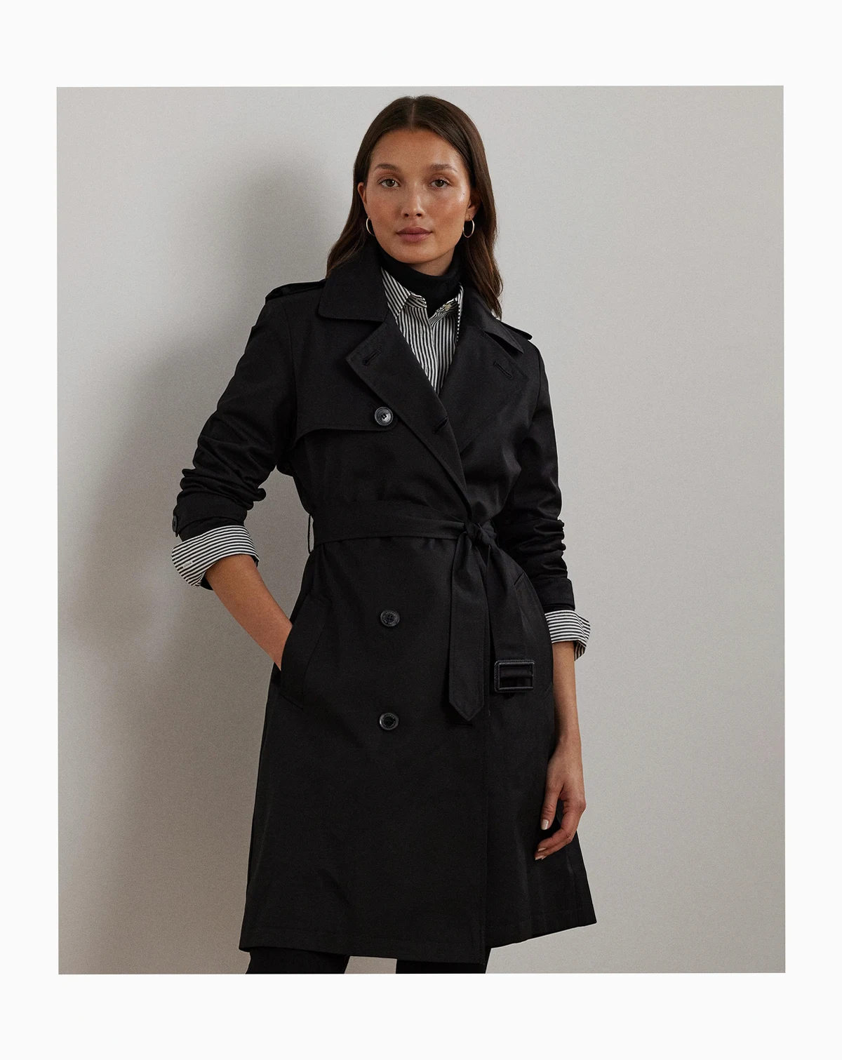 Women's Belted Water-Resistant Trench Coat