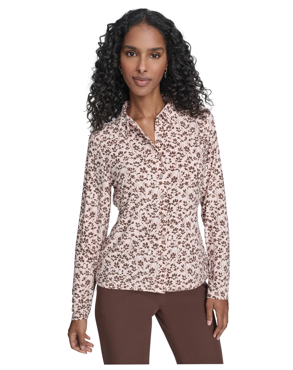 Women's Blossom Floral Knit Button Up Top