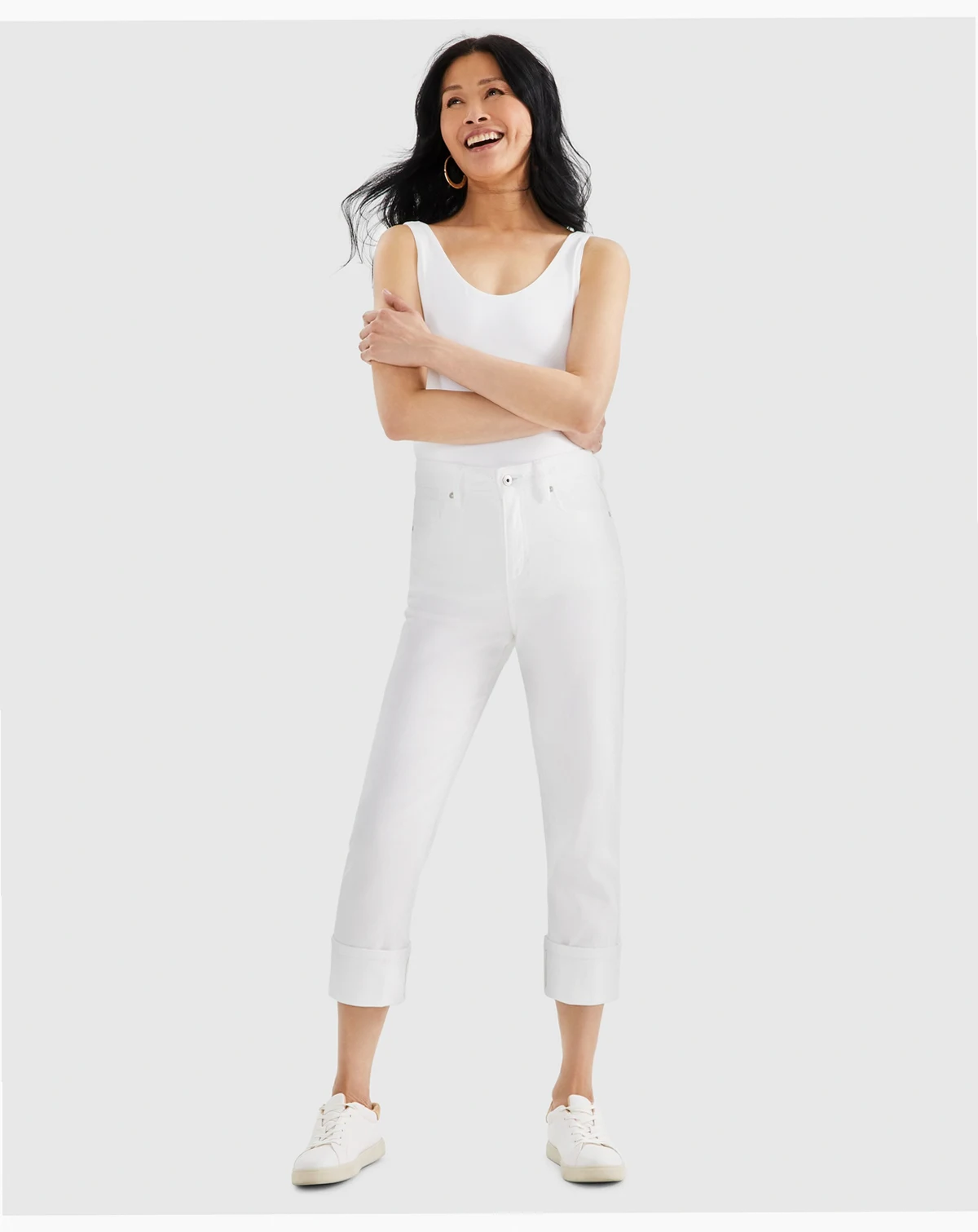 Women's High-Rise Cuffed Capri Jeans, Exclusively at Macy's