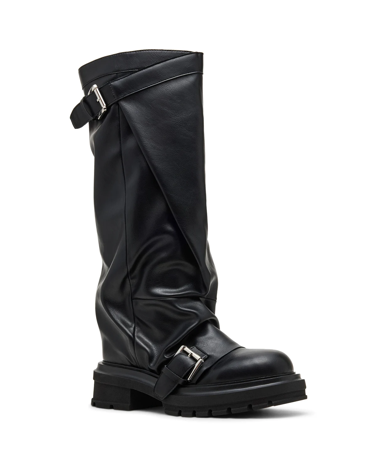 Women's Restore Knee-High Slouchy Lug-Sole Moto Boots, Regular & Wide Calf