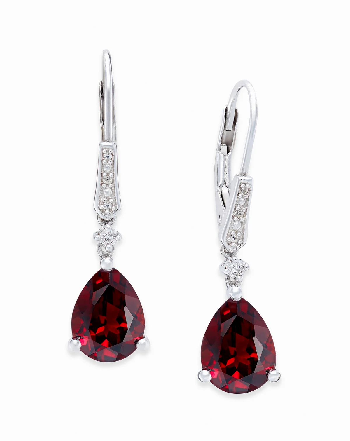 Gemstone (3-3/4 ct. t.w.) and Diamond Accent Birthstone Drop Earrings in Sterling Silver
