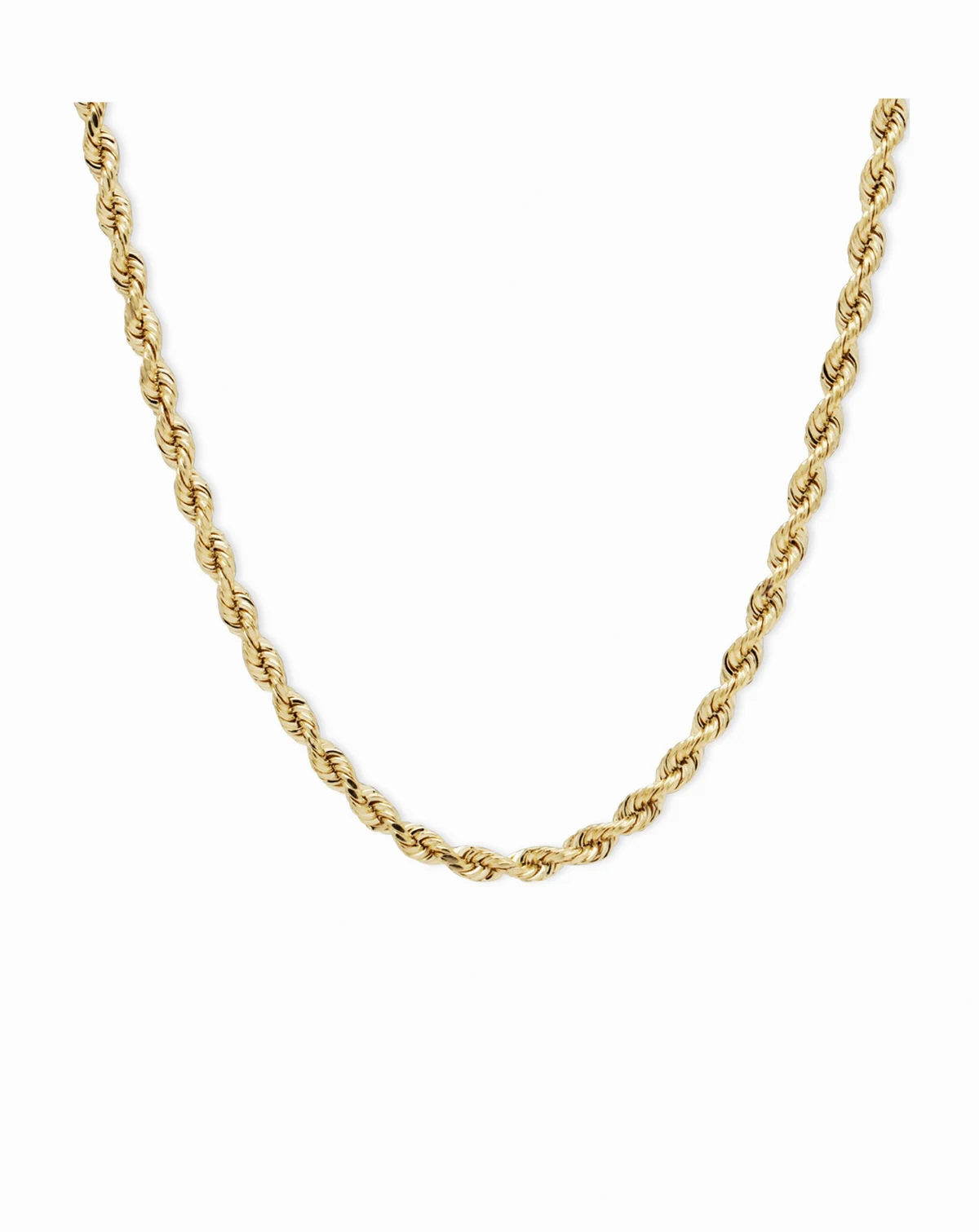 Lightweight Rope Chain 30" Necklace (4mm) in 14k Gold
