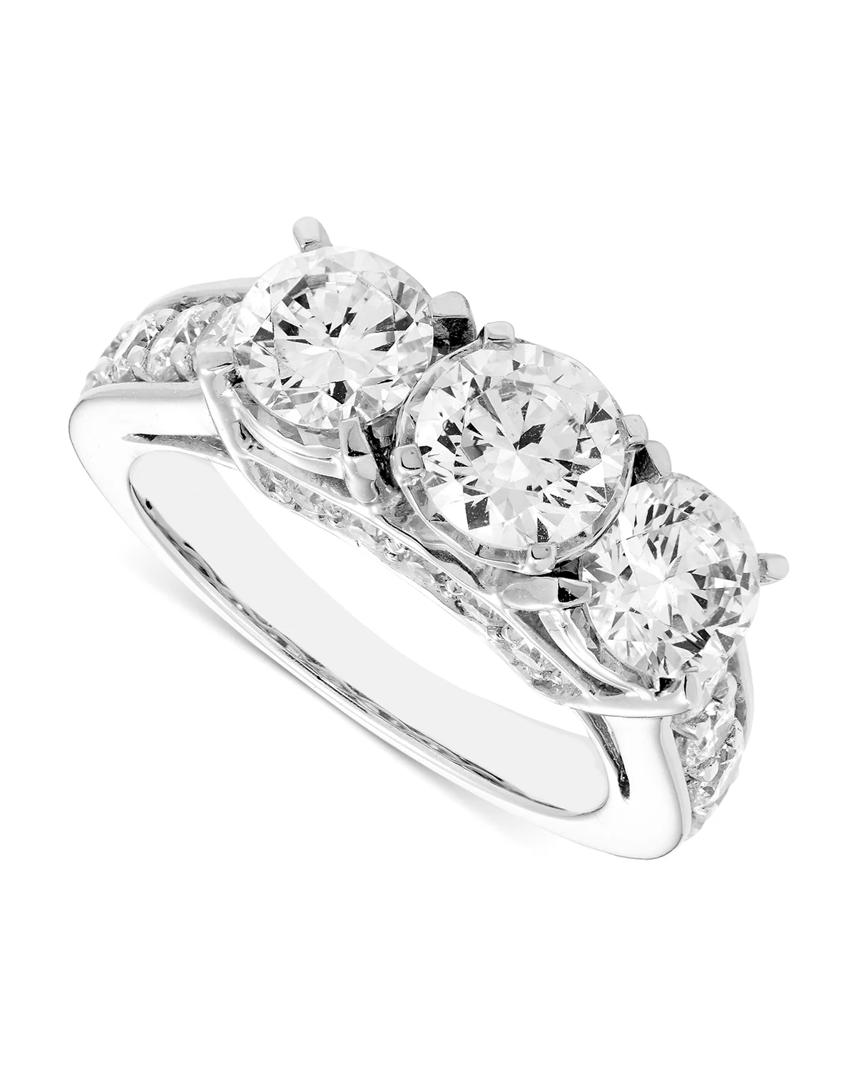 Diamond 3-Stone Ring (3 ct. t.w.) in 14k White Gold