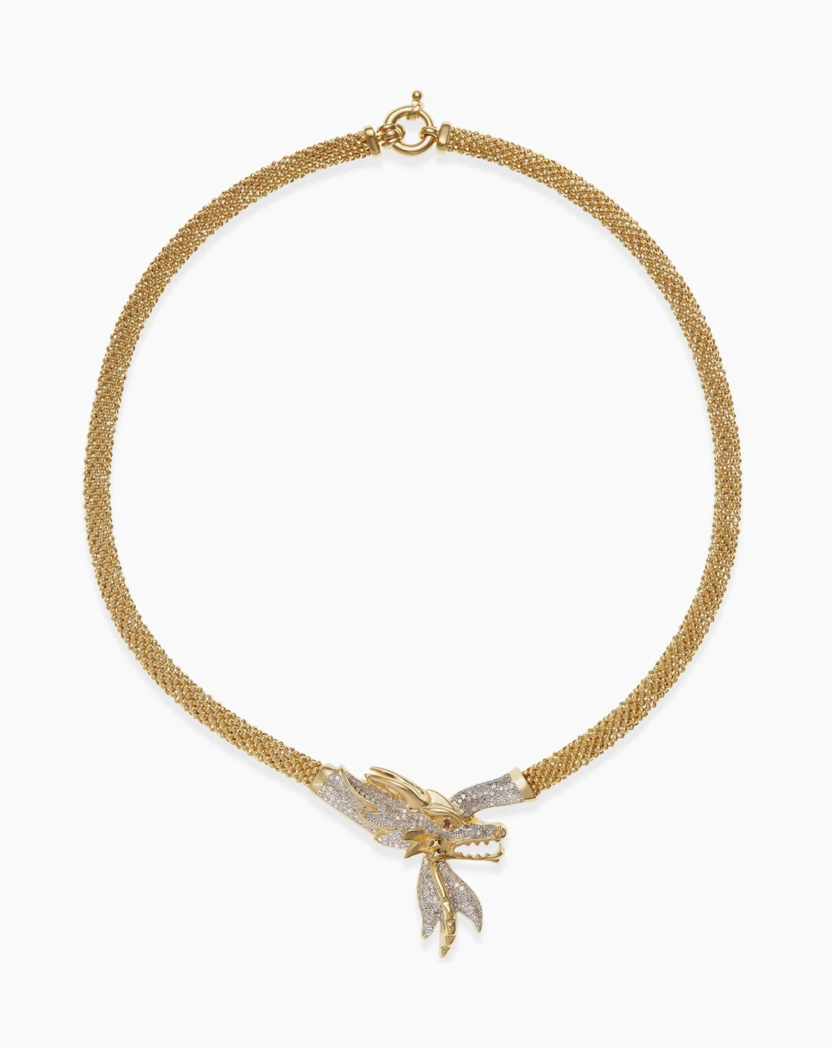 Diamond Dragon 18" Statement Necklace (1-3/4 ct. t.w.) in 14k Gold-Plated Sterling Silver