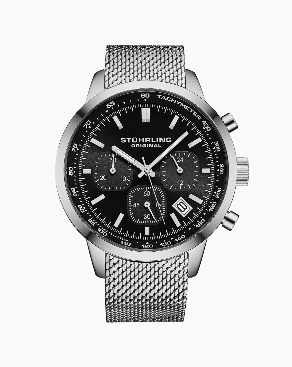 Chronoport 4082 Men s Quartz Chronograph Watch, 44mm Stainless Steel Mesh Bracelet