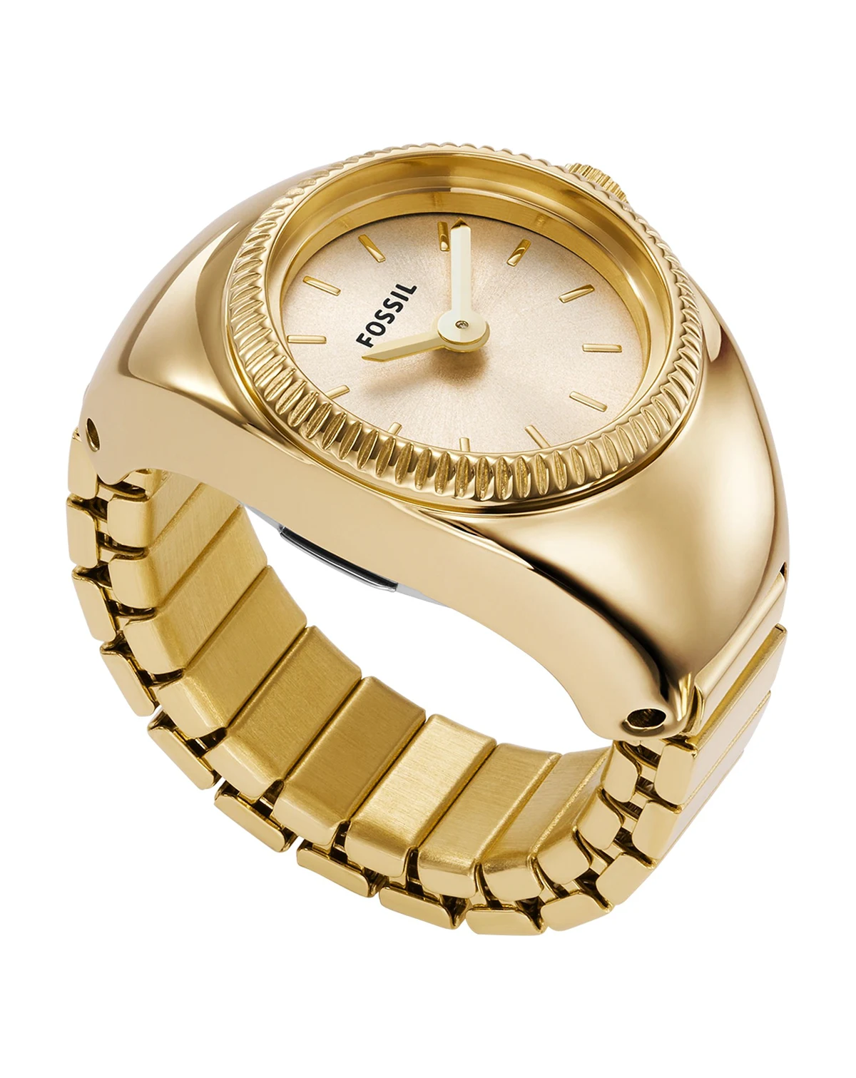 Women's Ring Watch Two-Hand Gold-Tone Stainless Steel Bracelet Watch, 15mm