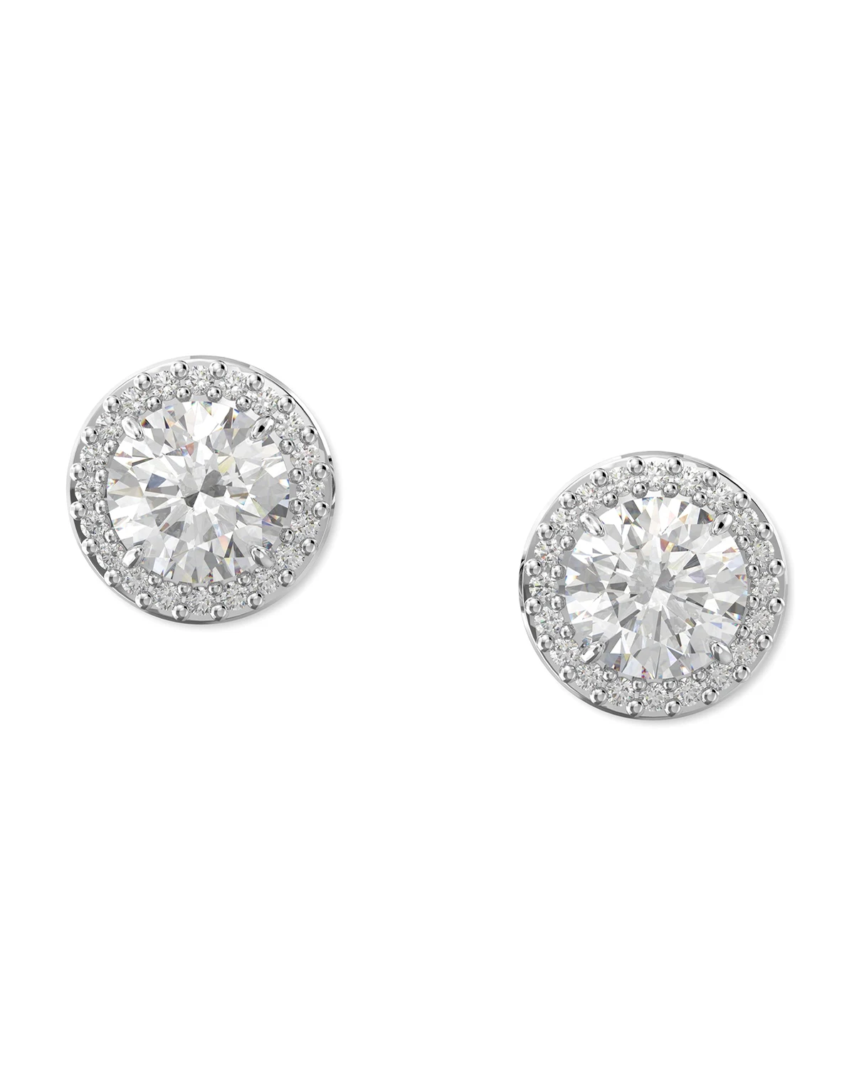 Silver-Tone Constella Pavé Button Earrings