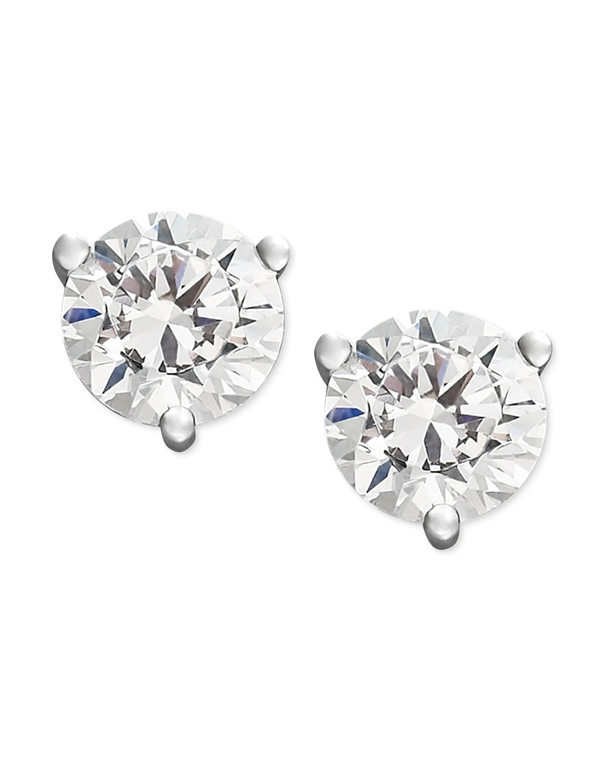 Certified Near Colorless Diamond Stud Earrings in (3/4 ct. t.w.) 18k White Gold