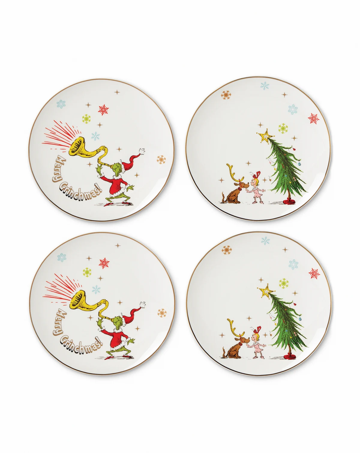 Merry Grinchmas Accent Plates, Set of 4