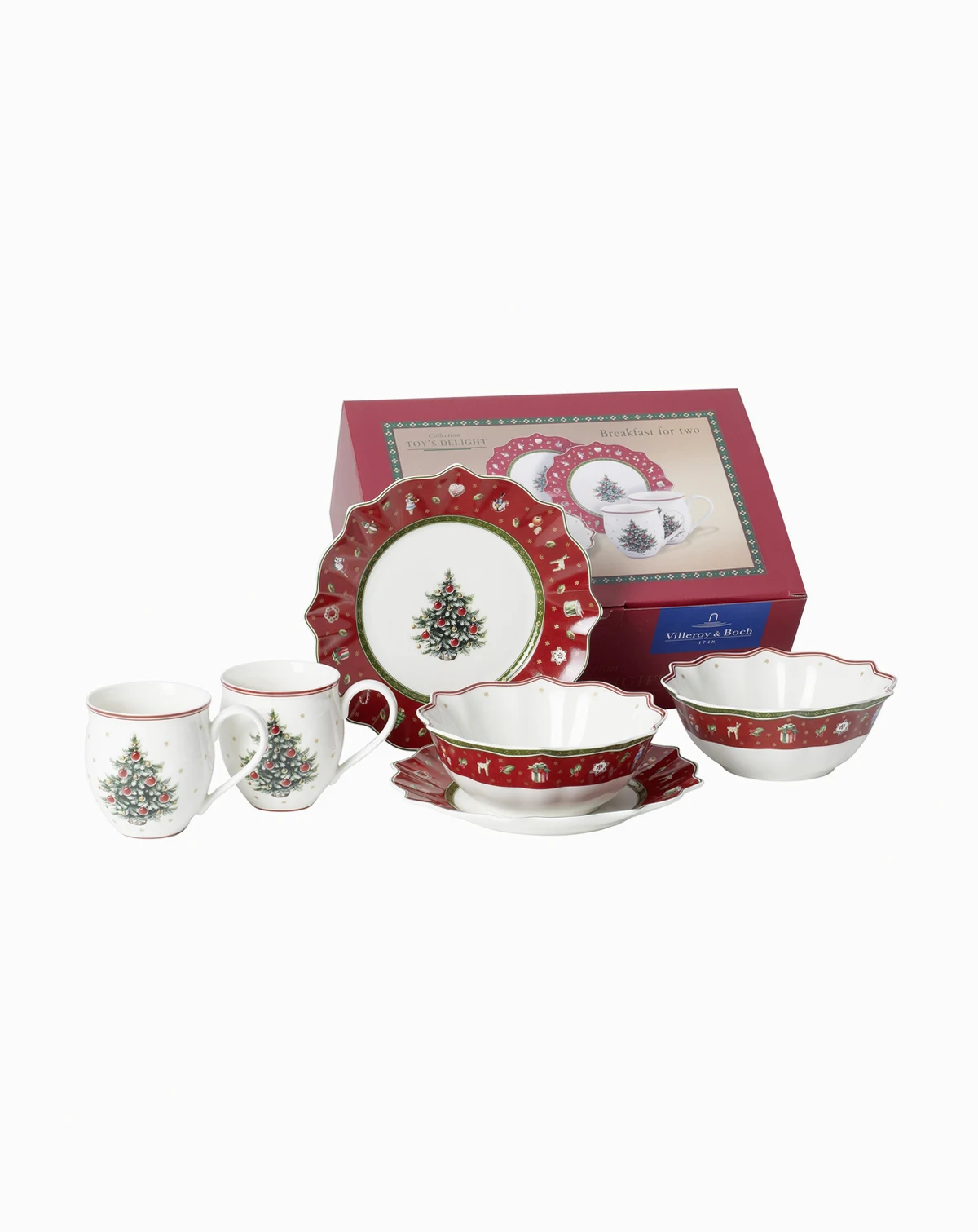 Toys Delight 6-Piece Red Breakfast Set, Service for 2