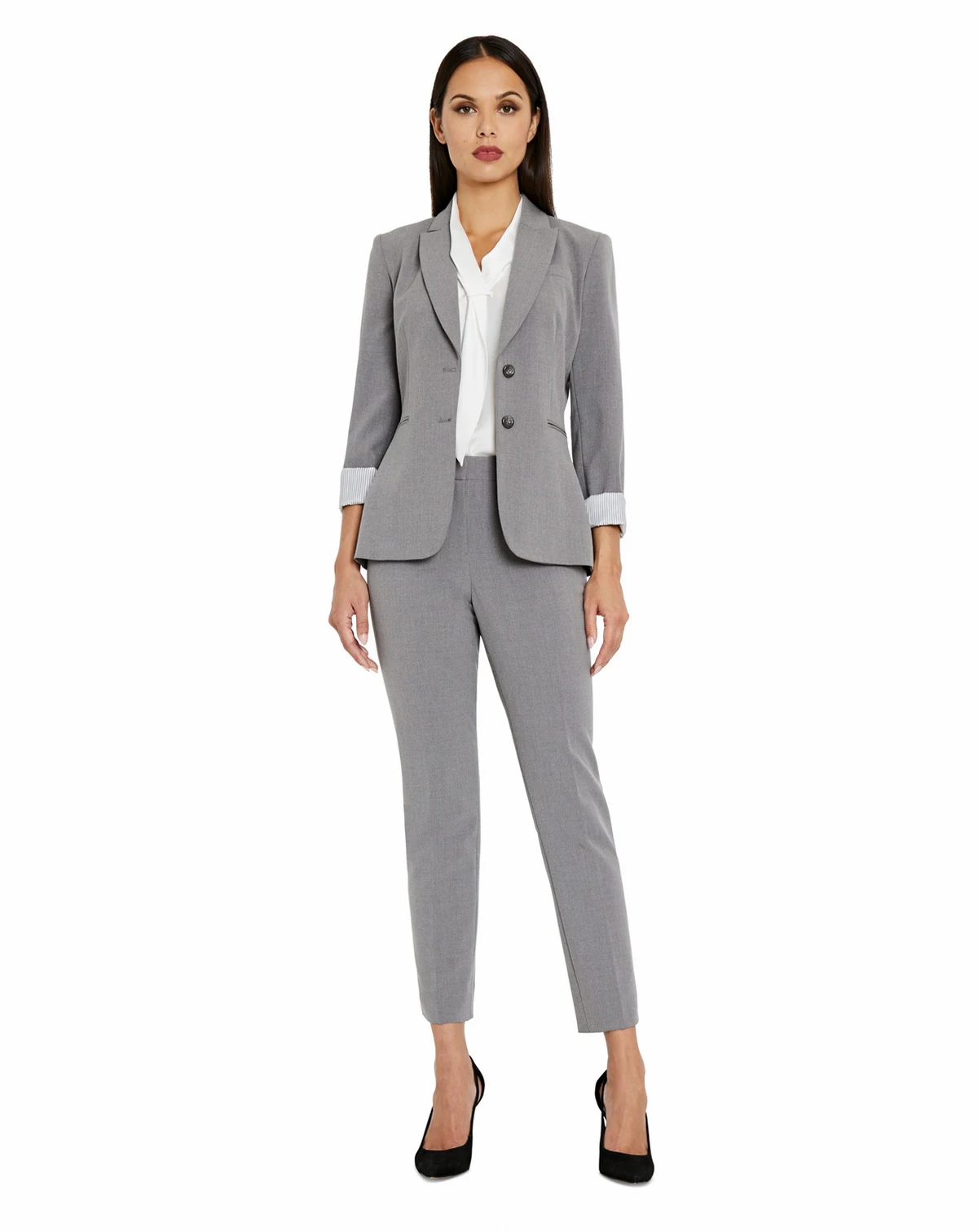 Notched Two-Button Blazer & Shannon Suit Pants Suit Separates