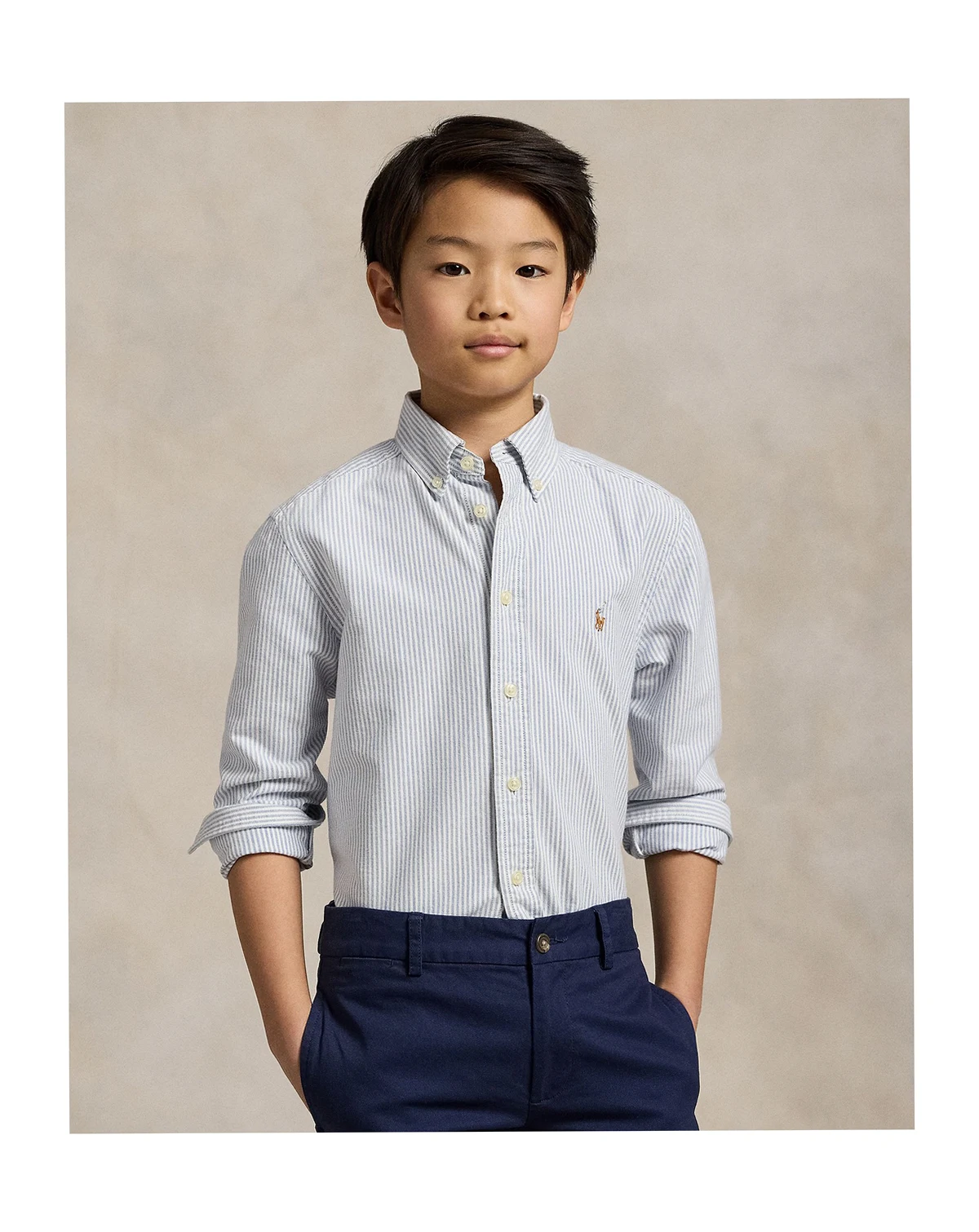 8-20 Boys' Embroidered Pony Logo Cotton Oxford Shirt