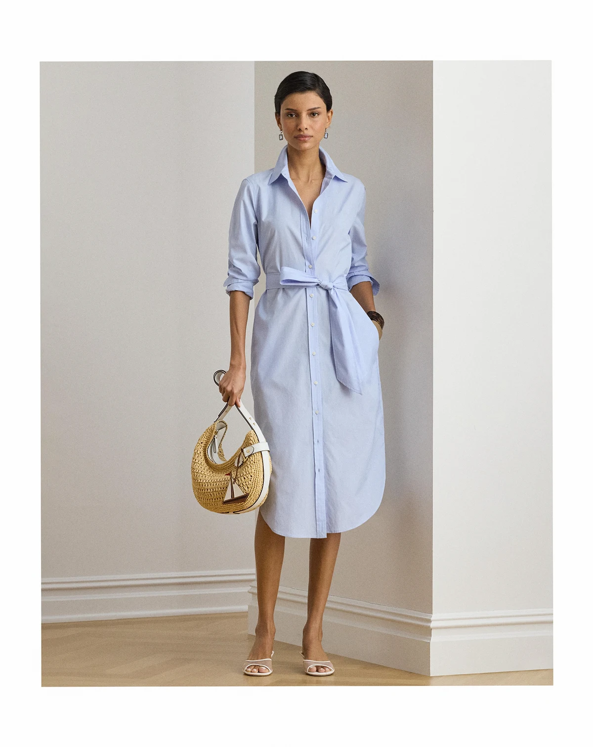 Women's Point Collar Shirt Dress