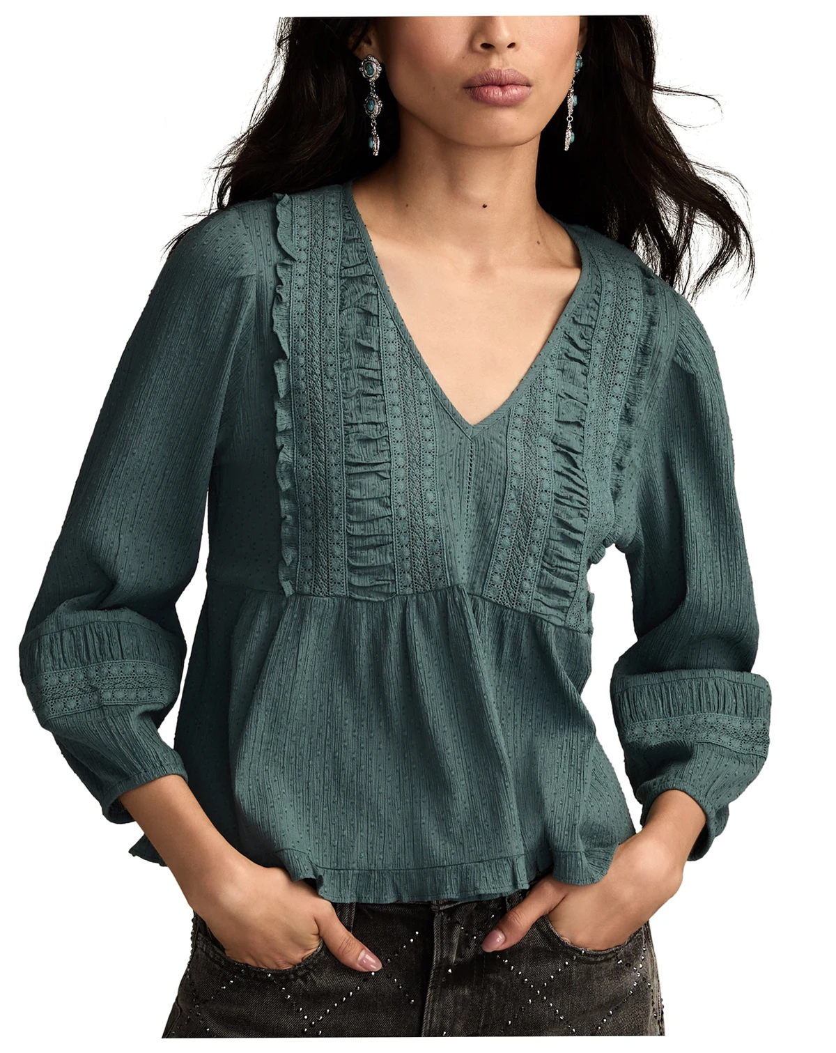Women's Long-Sleeve Peplum Top