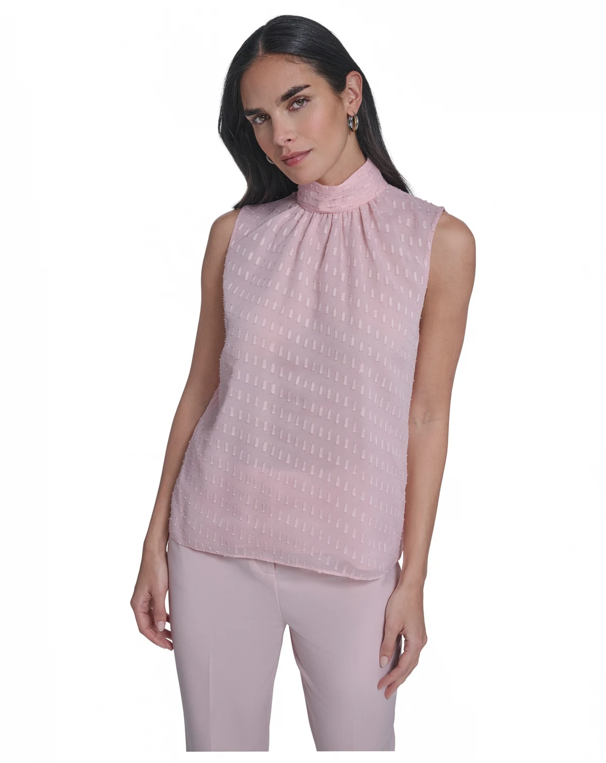 Women's Novelty Mock Neck Sleeveless Top