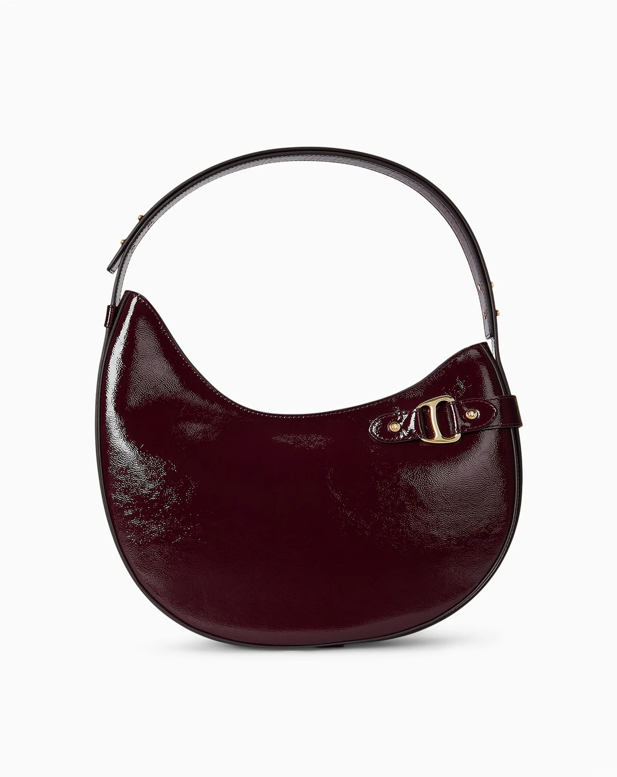 Large Crinkle Patent Leather Tasha Shoulder Bag