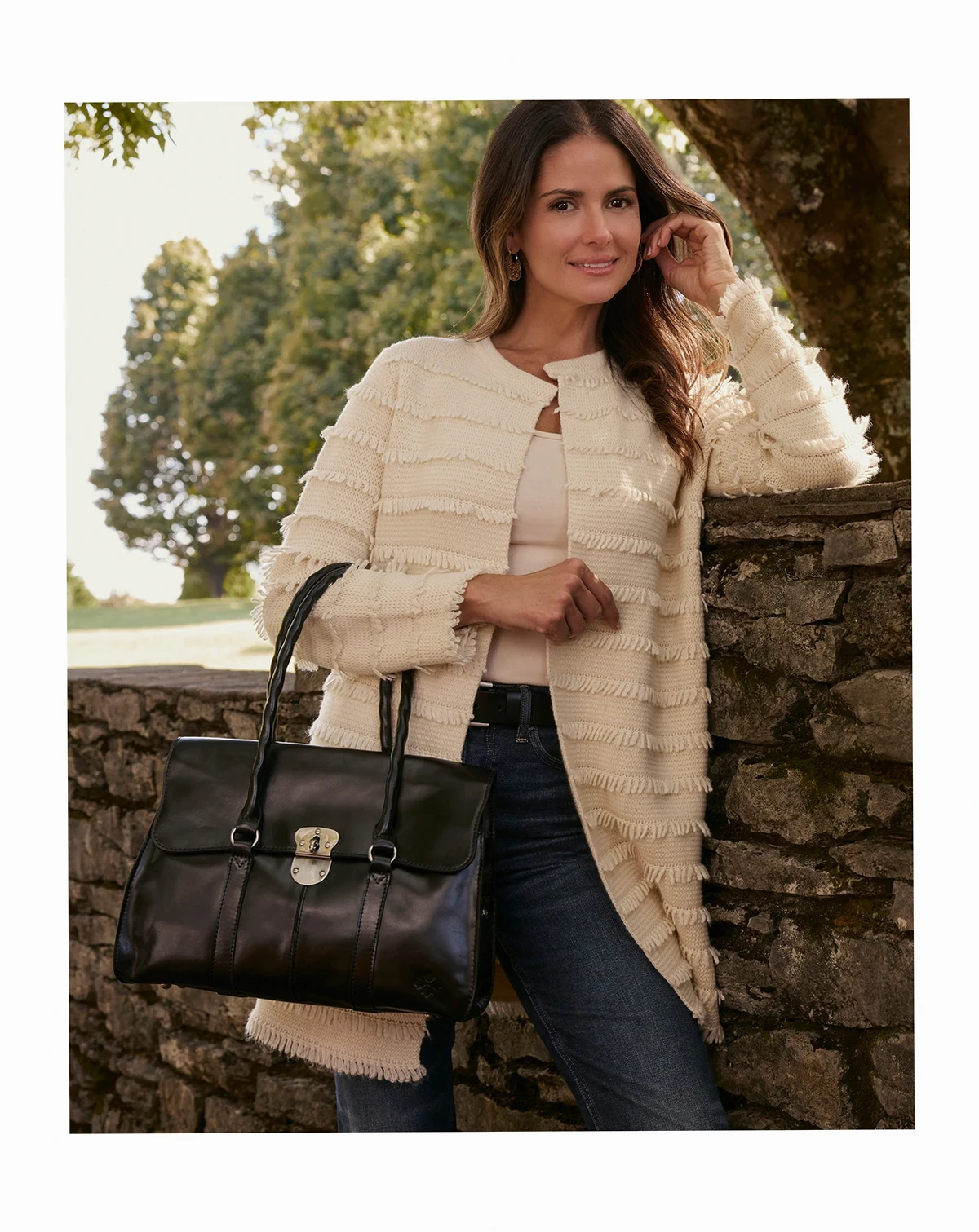 Vienna Medium Leather Twist-Lock Satchel Bag