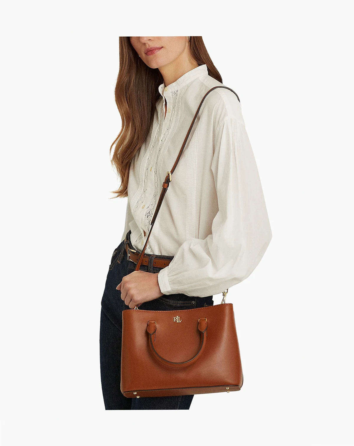 Leather Small Marcy Satchel Bag